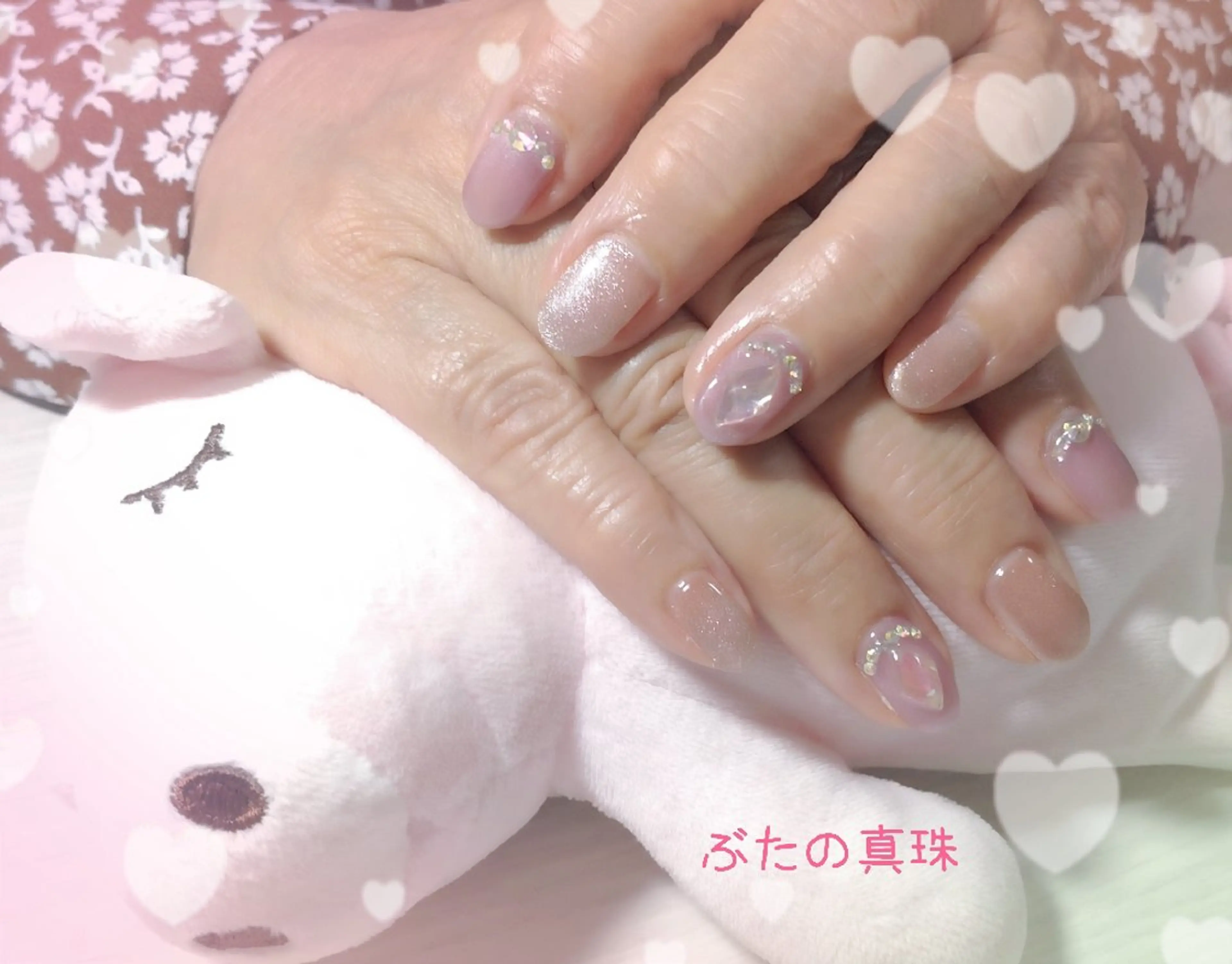 ネイル オーロラネイル ハンドネイル 林 珠里のネイルデザイン