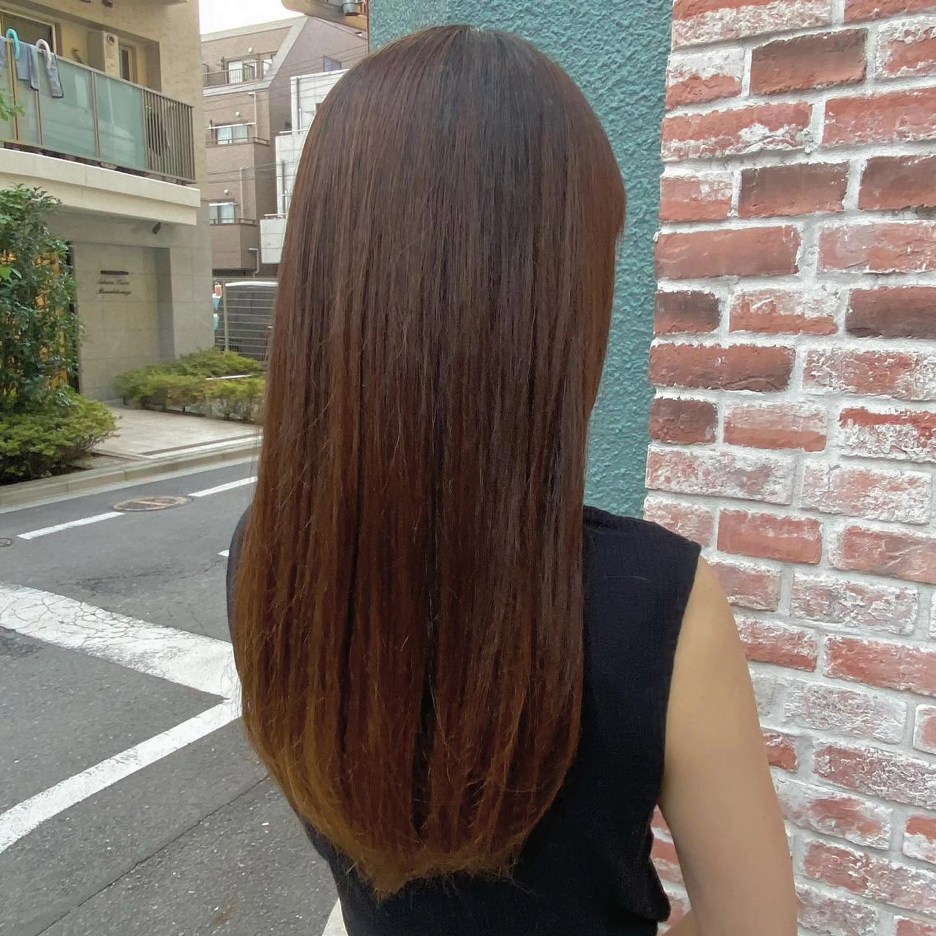 ロング 顔周りカット トリートメント 関口 桃花🌷 暖色カラーのヘアスタイル