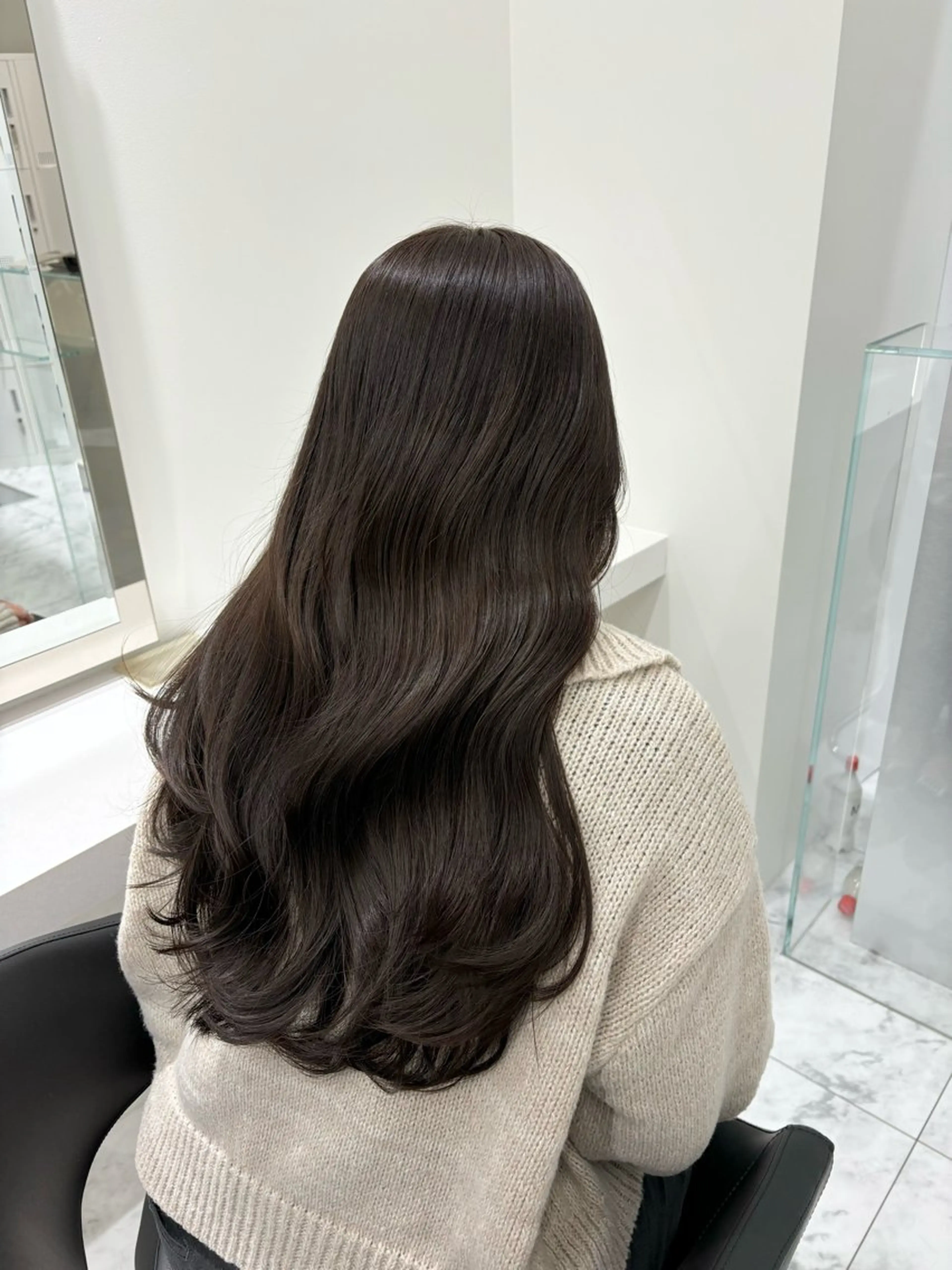 ロング カラー ベージュカラー フォギーベージュ カット ヘアカラー Beleza Era所属・韓国レイヤー/ 縮毛矯正🎀minaのヘアスタイル