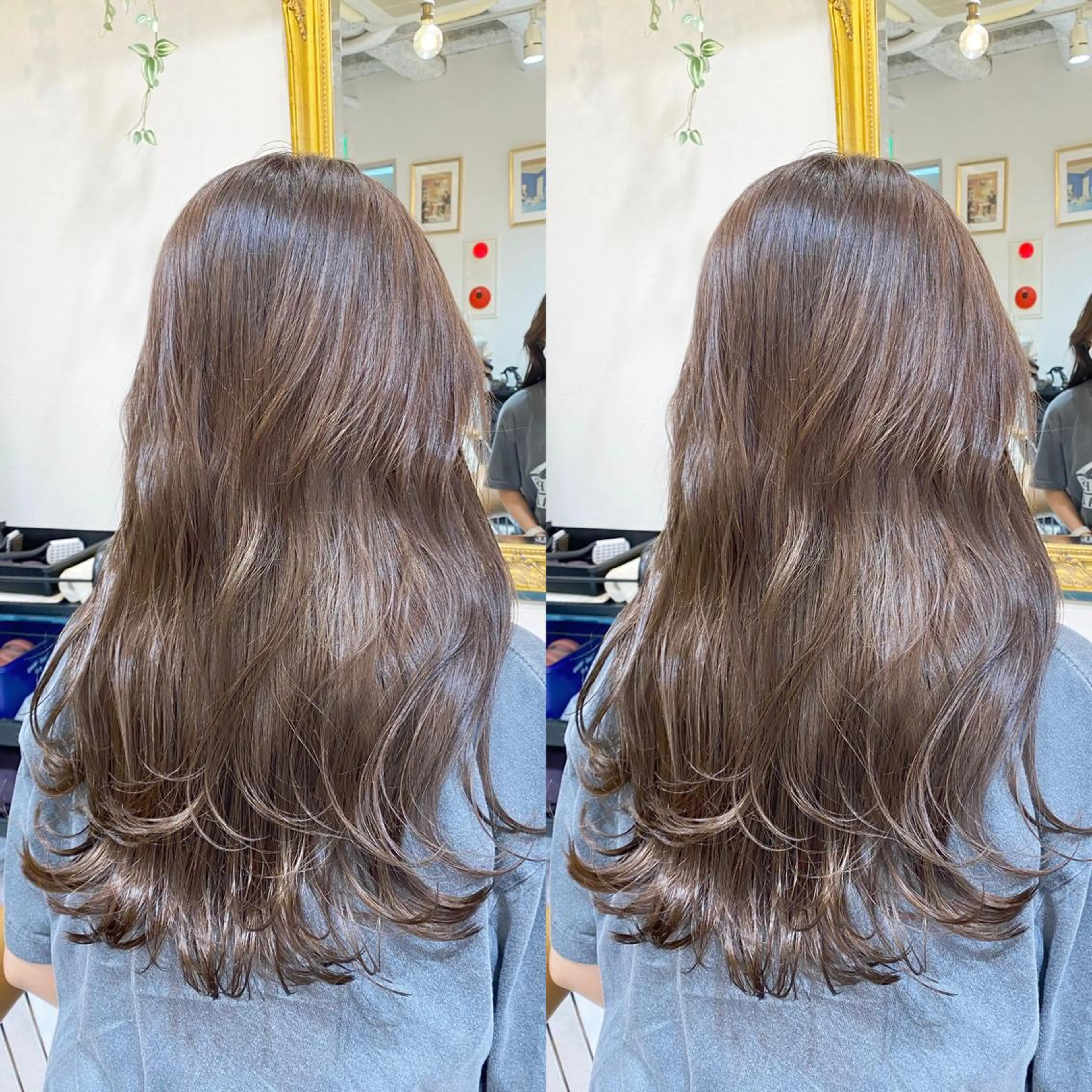 ミディアム カット ヘアカラー トリートメント レイヤーカット /透明感カラー西田のヘアスタイル