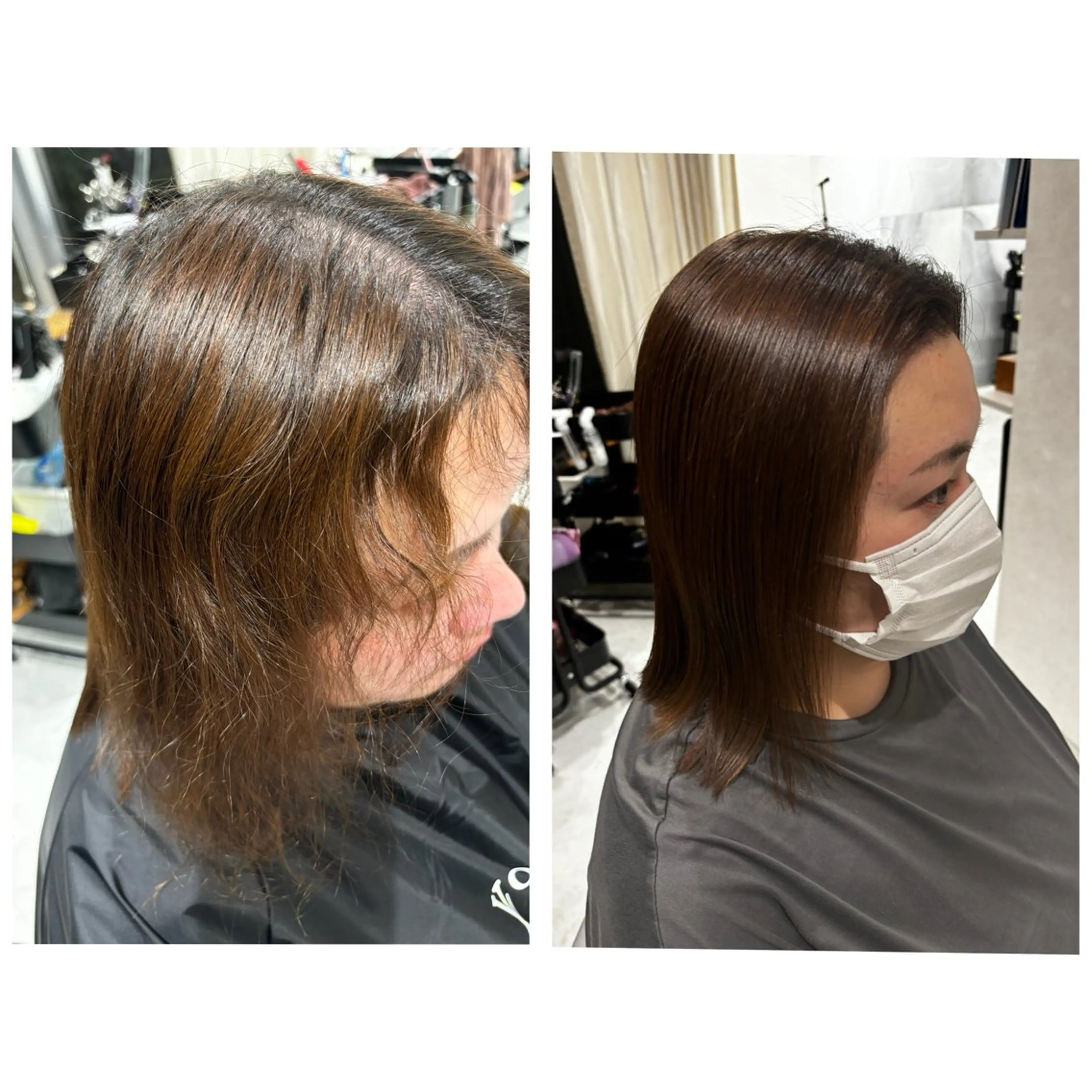 ミディアム カット ヘアカラー 縮毛矯正 トリートメント ヘッドスパ 新宿No.1艶髪矯正 美艶カラー/FUKAのヘアスタイル