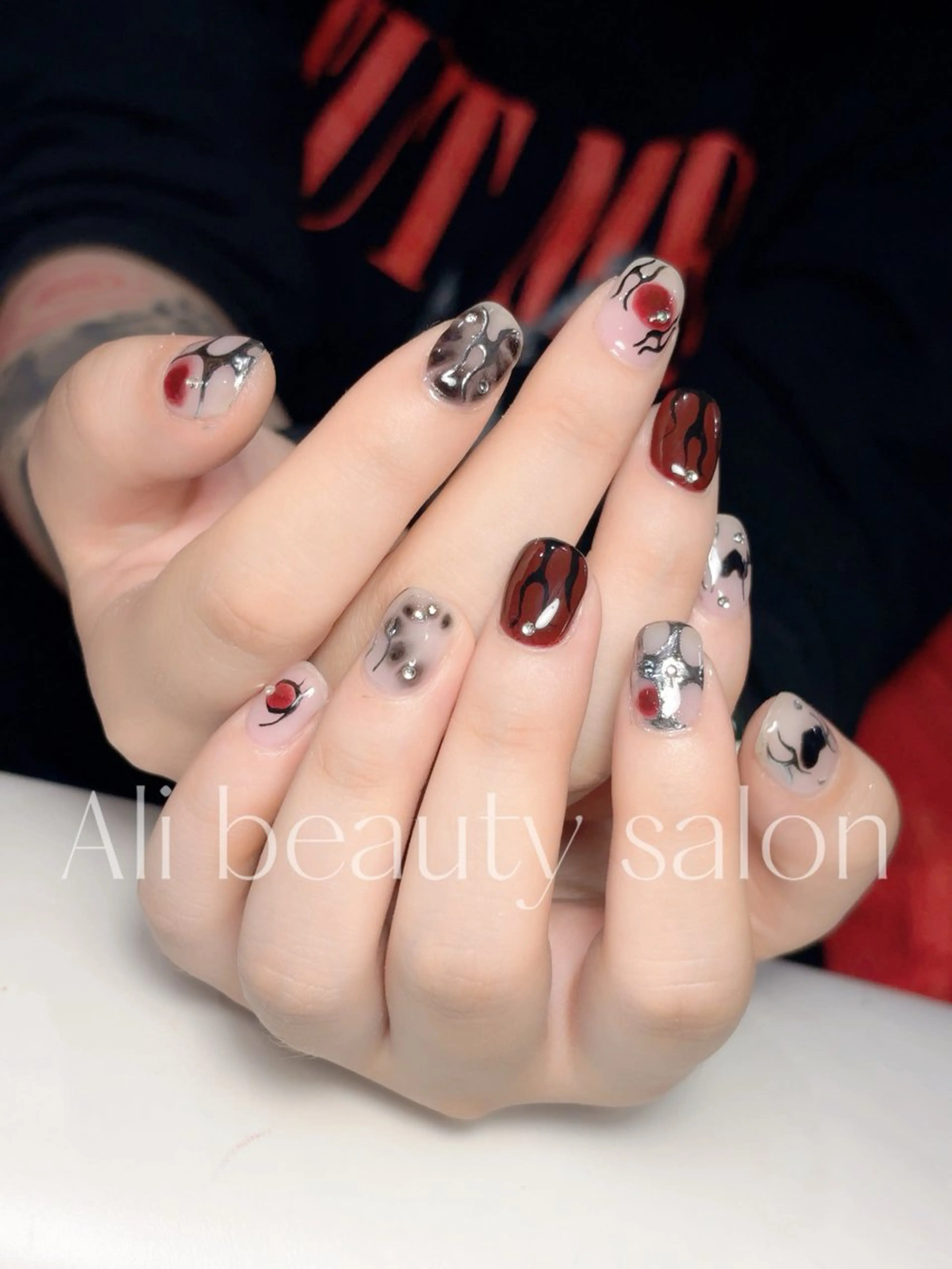 ネイル ミラーネイル 持ち込み ハンドネイル Ali 新小岩 ネイル専門のネイルデザイン