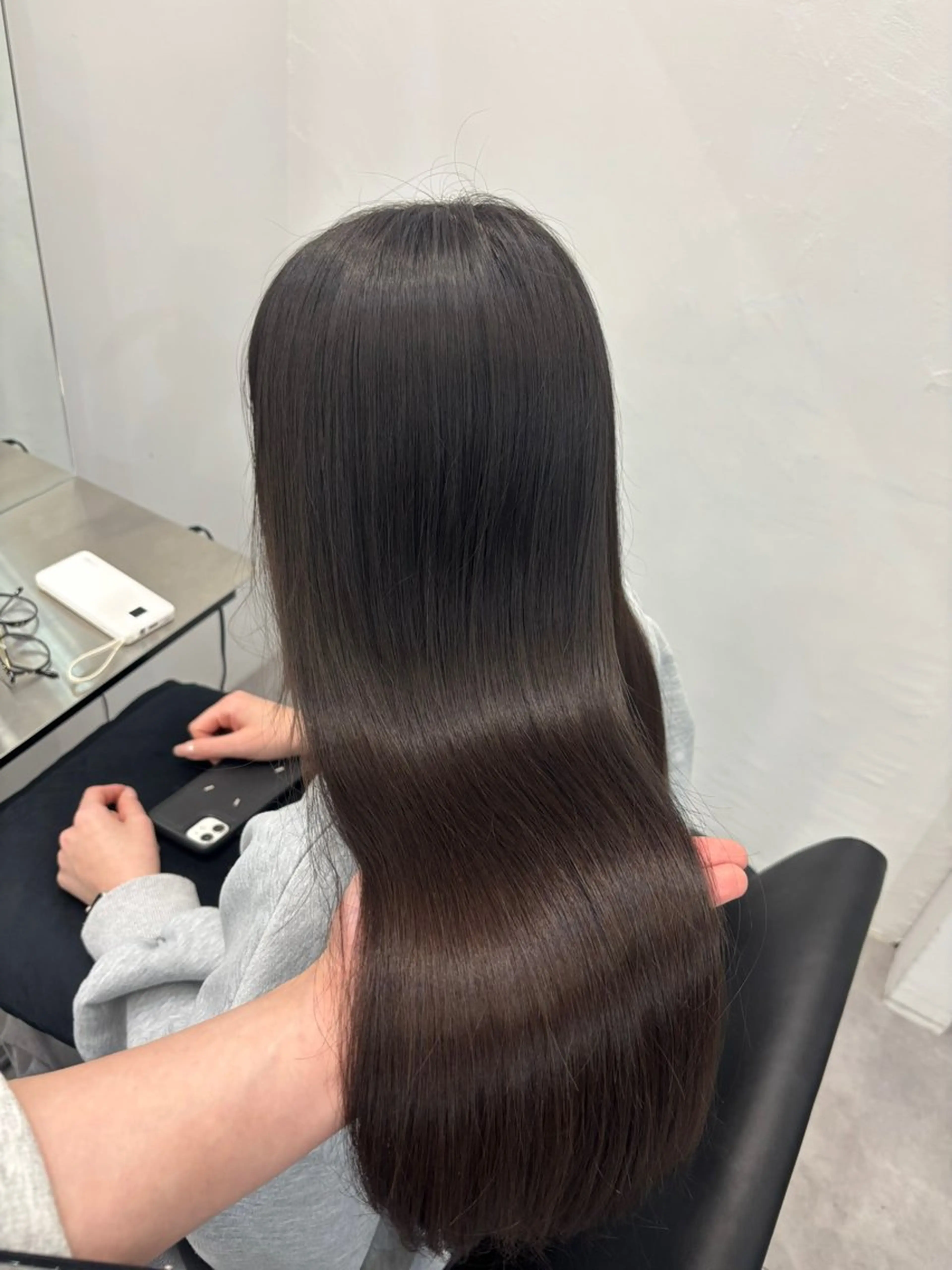 ロング カット 縮毛矯正 梅田髪質改善 韓国カット/星野綾哉のヘアスタイル
