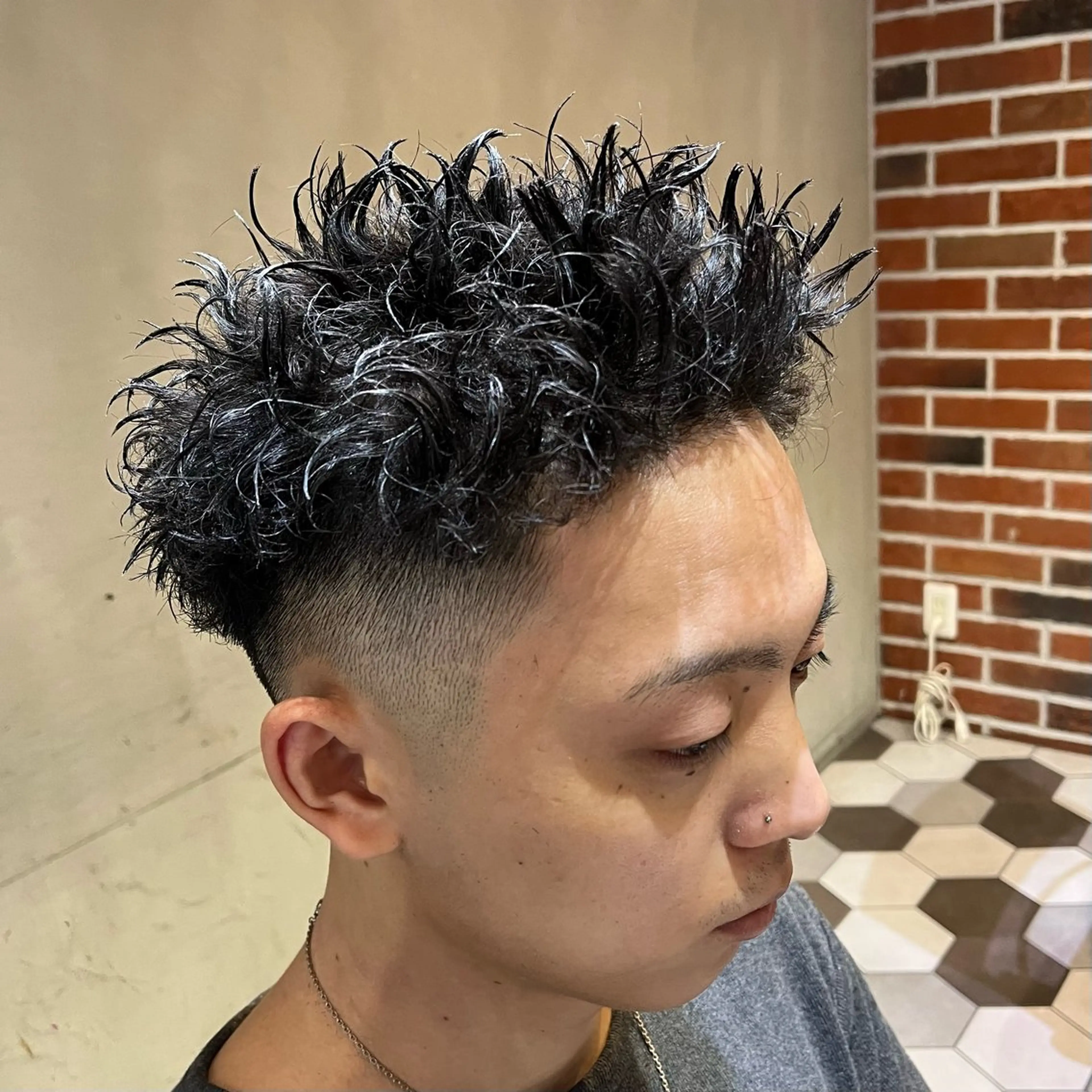 ショート パーマ メンズ パーマ 梅田/メンズ専門 ／加地光尊のヘアスタイル