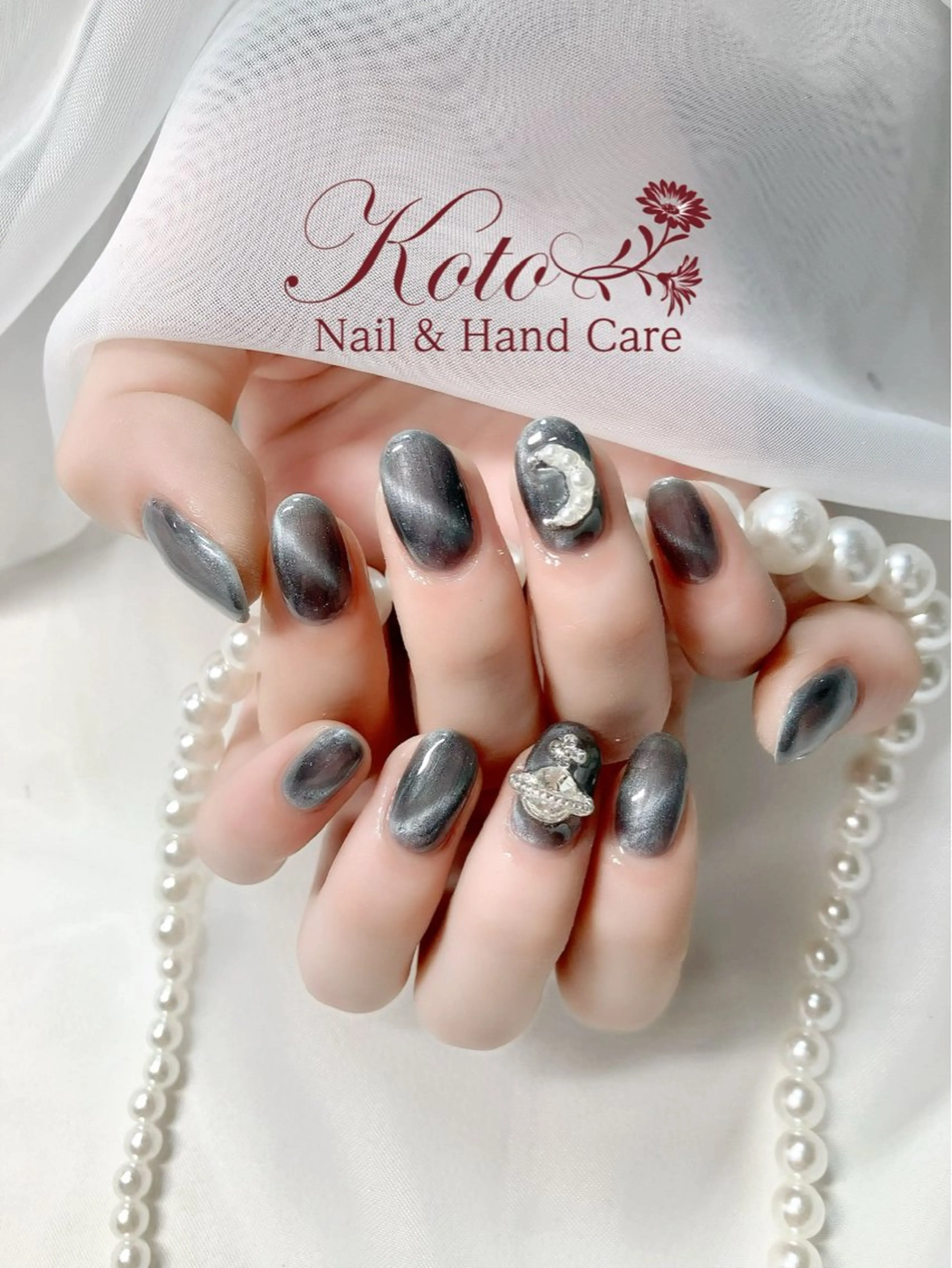 ネイル 長さ出し ジェルネイル マグネットネイル 持ち込み ニュアンスネイル ハンドネイル Nail Salon KOTOのネイルデザイン