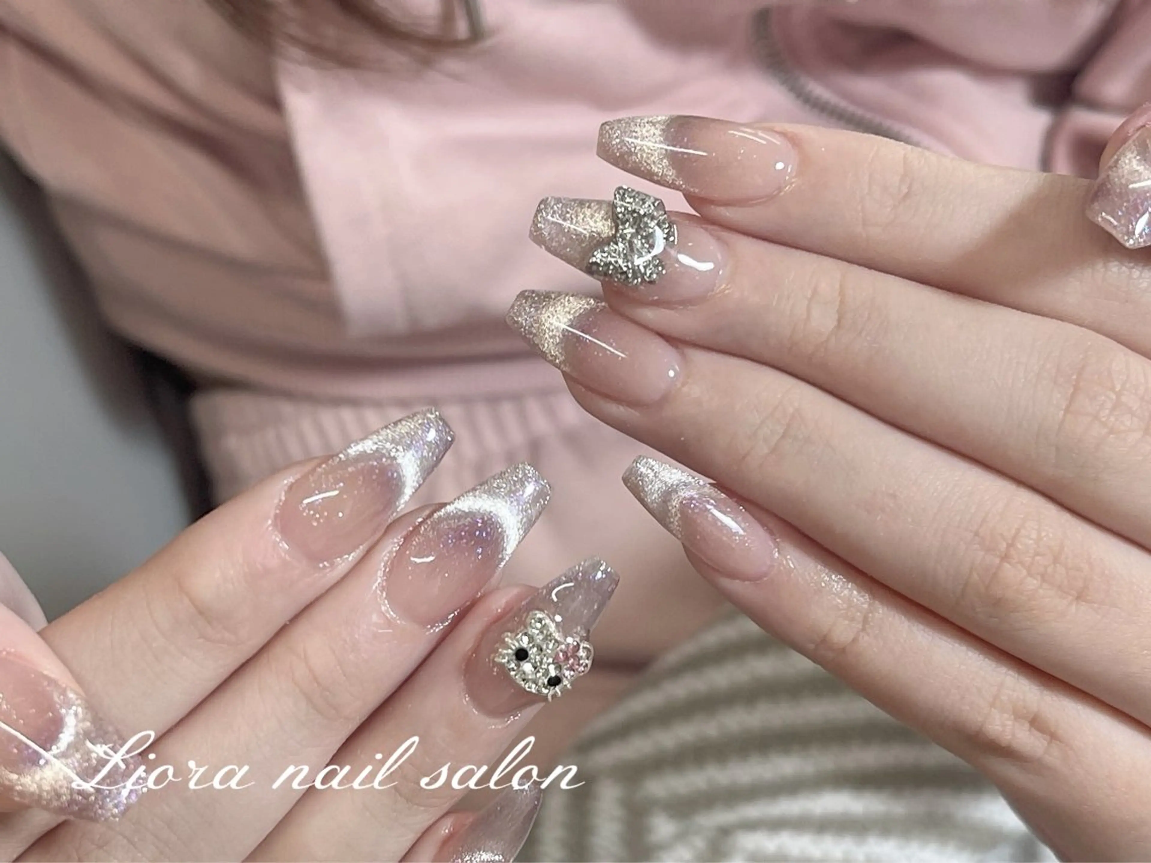 ネイル チークネイル フットネイル フレンチネイル ジェルネイル ガーリー ハンドネイル Liora nail 1のネイルデザイン