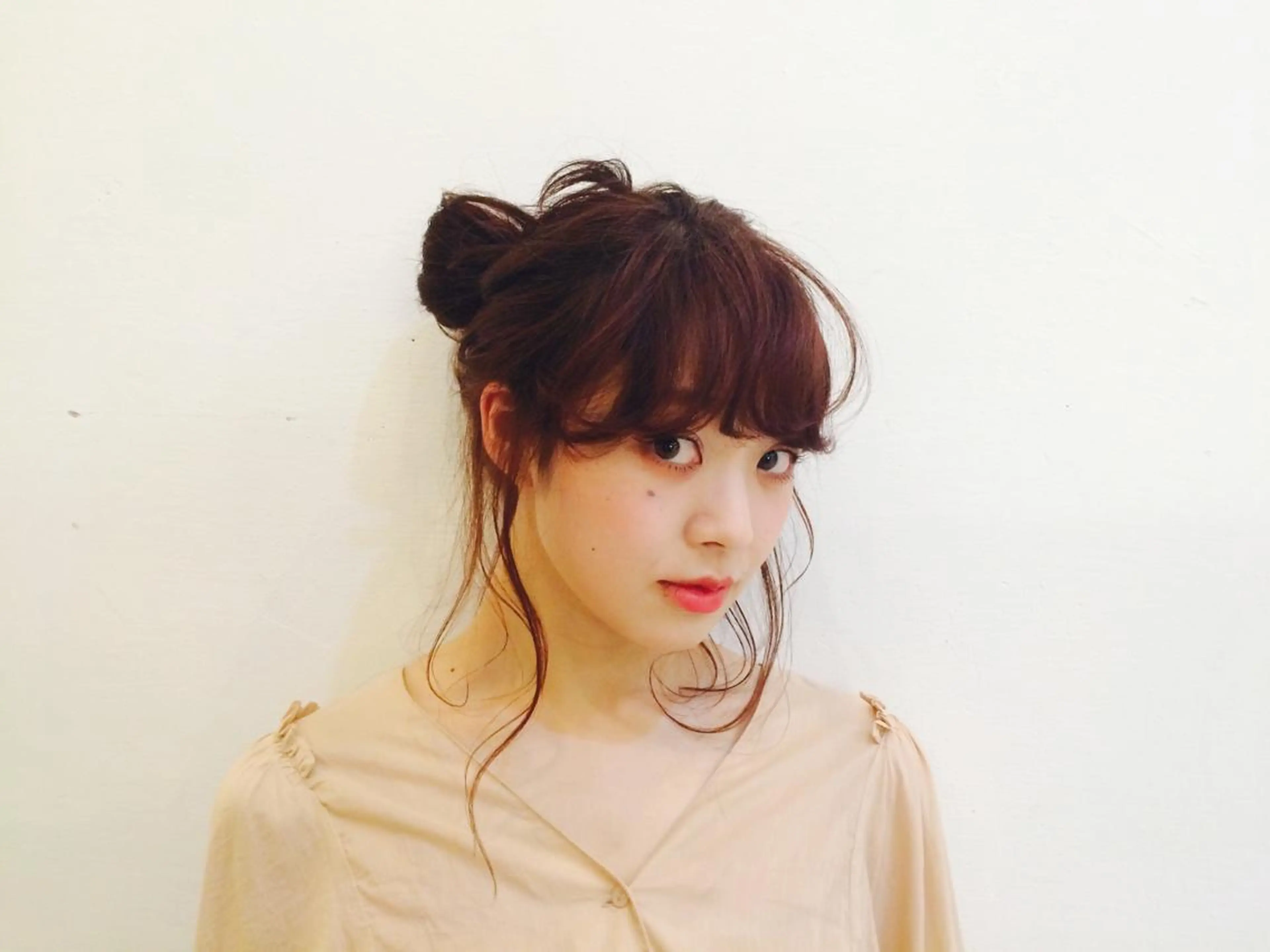 ミディアム セミロング カラー ヘアアレンジ ボルドーカラー Lagom(ラゴム) なかだのヘアスタイル