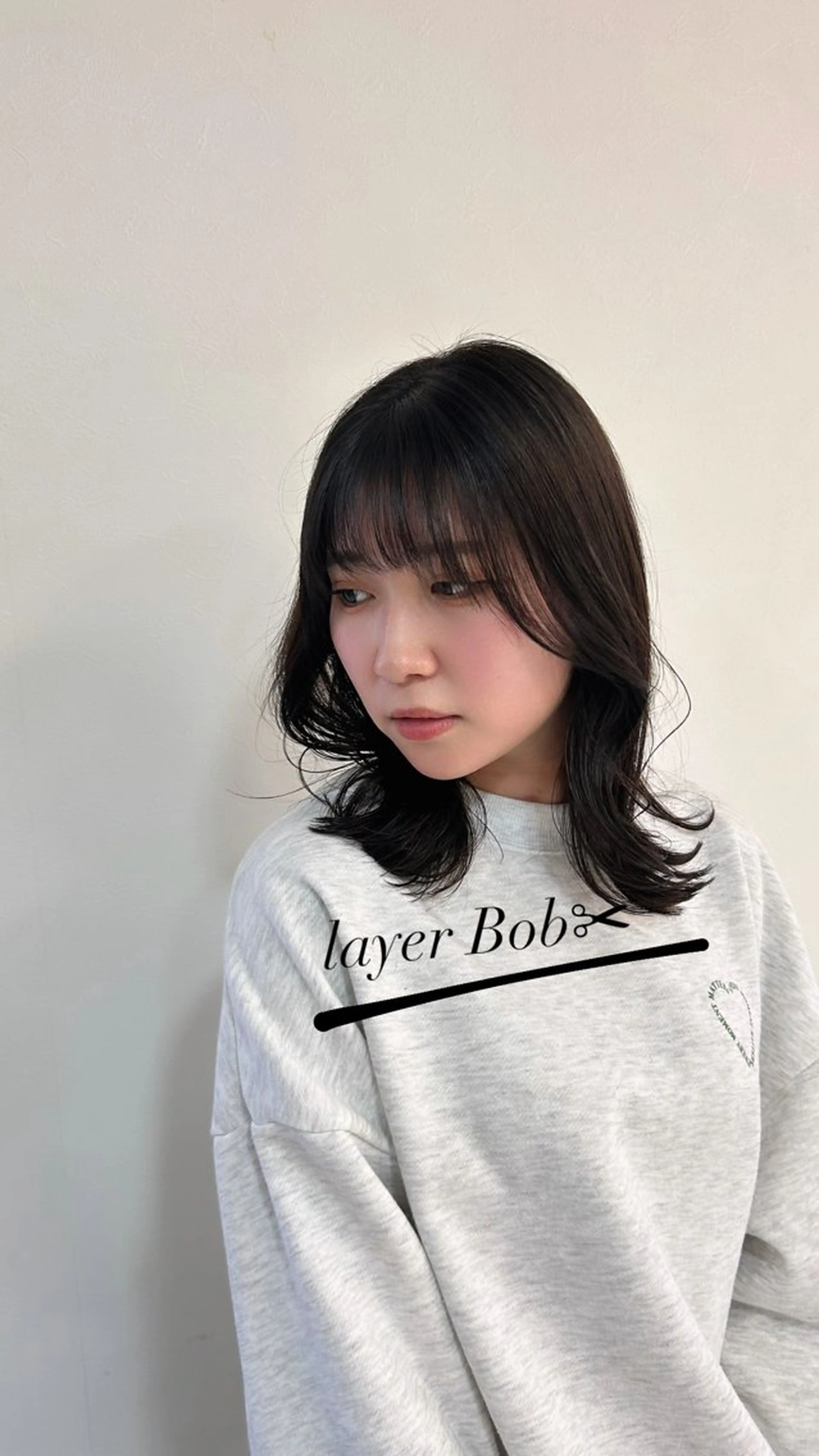 ミディアム 韓国🇰🇷ボブ✂︎ レイヤー✂︎三吉明人のヘアスタイル