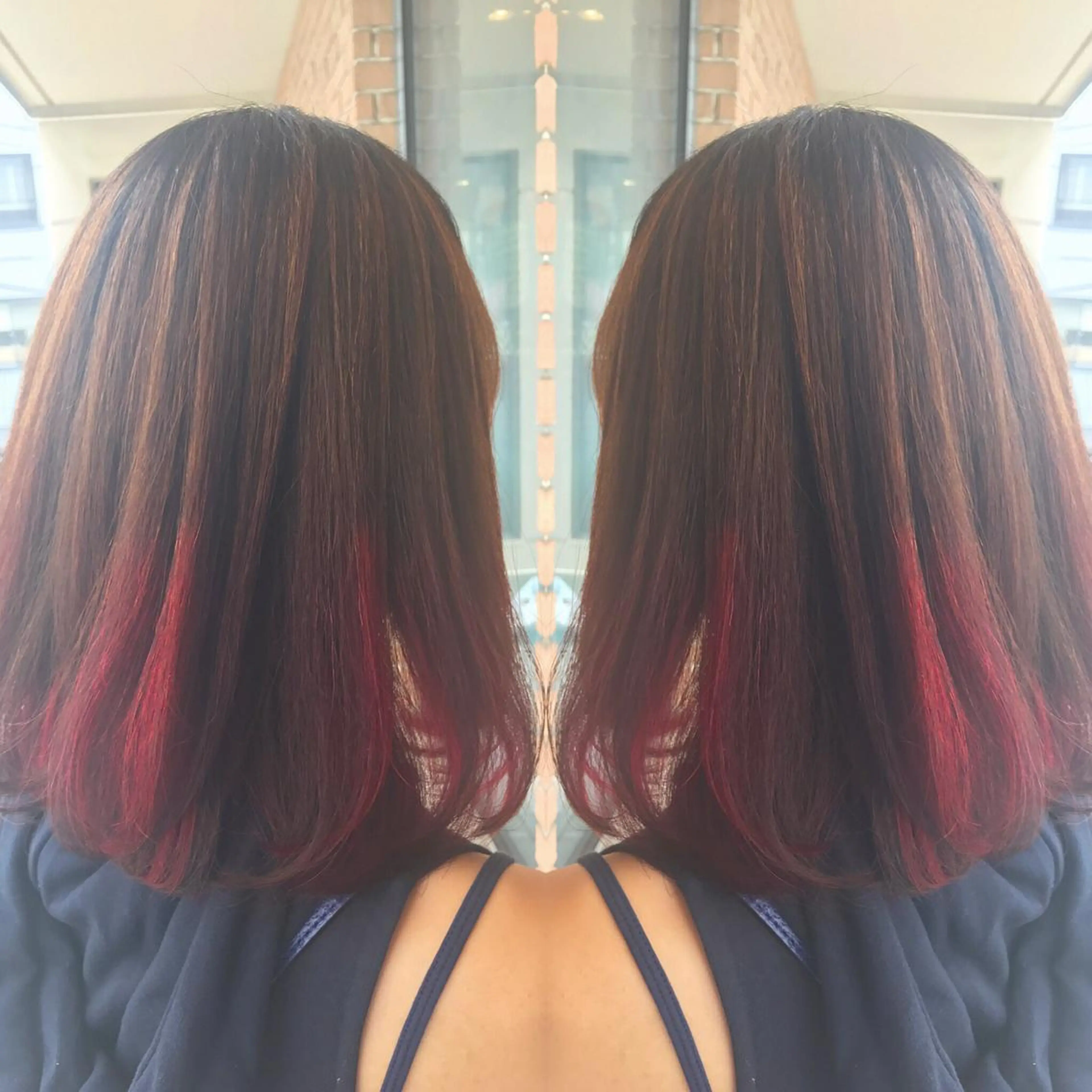 ショート カラー パーマ ヘアアレンジ メンズ キッズ ネイル マツエク・マツパ ダブルカラー ピンクカラー カラーマツエク ピンク サロンドミルク 原宿のヘアスタイル