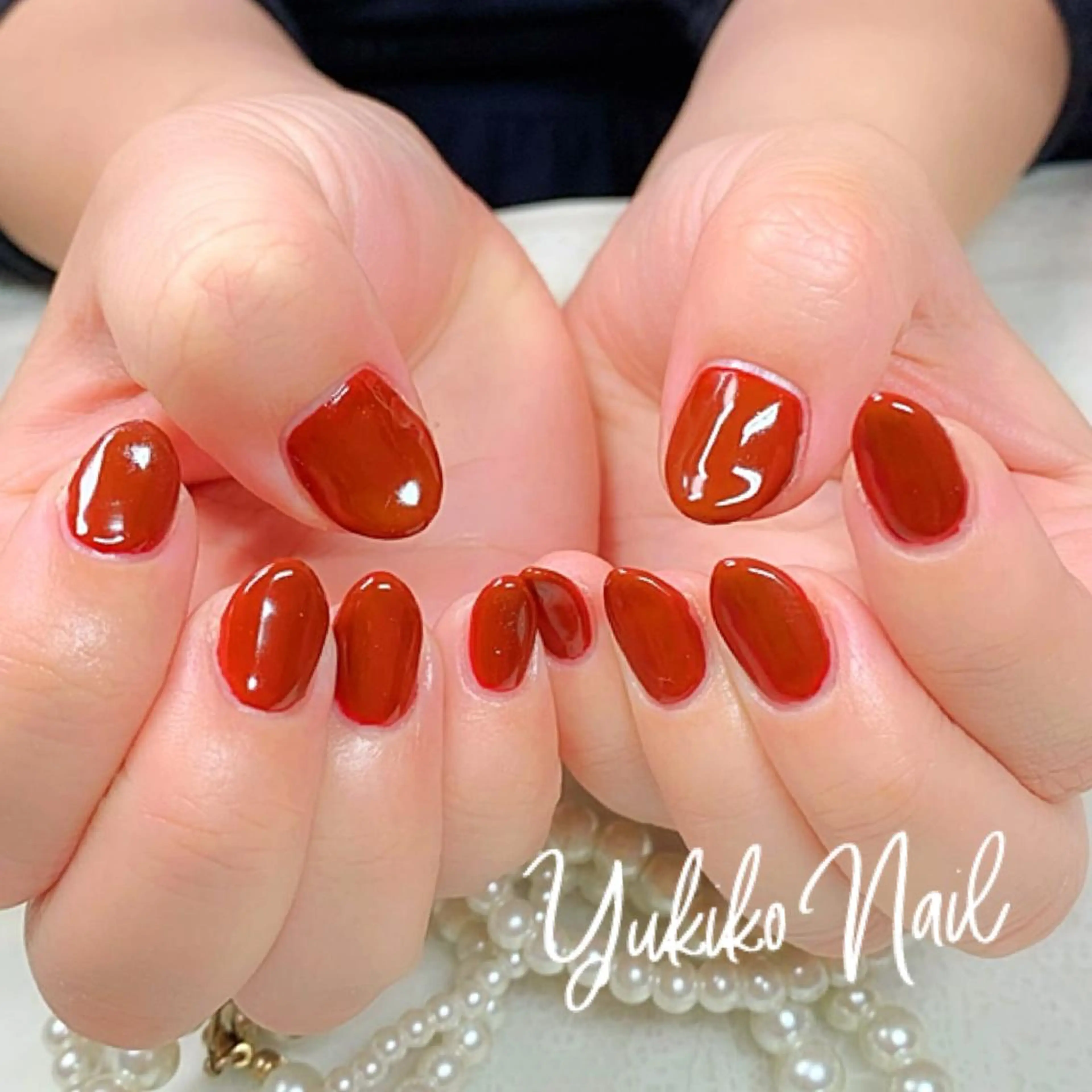 ネイル ボルドー ワンカラーネイル ハンドネイル ユキコ ネイルのネイルデザイン