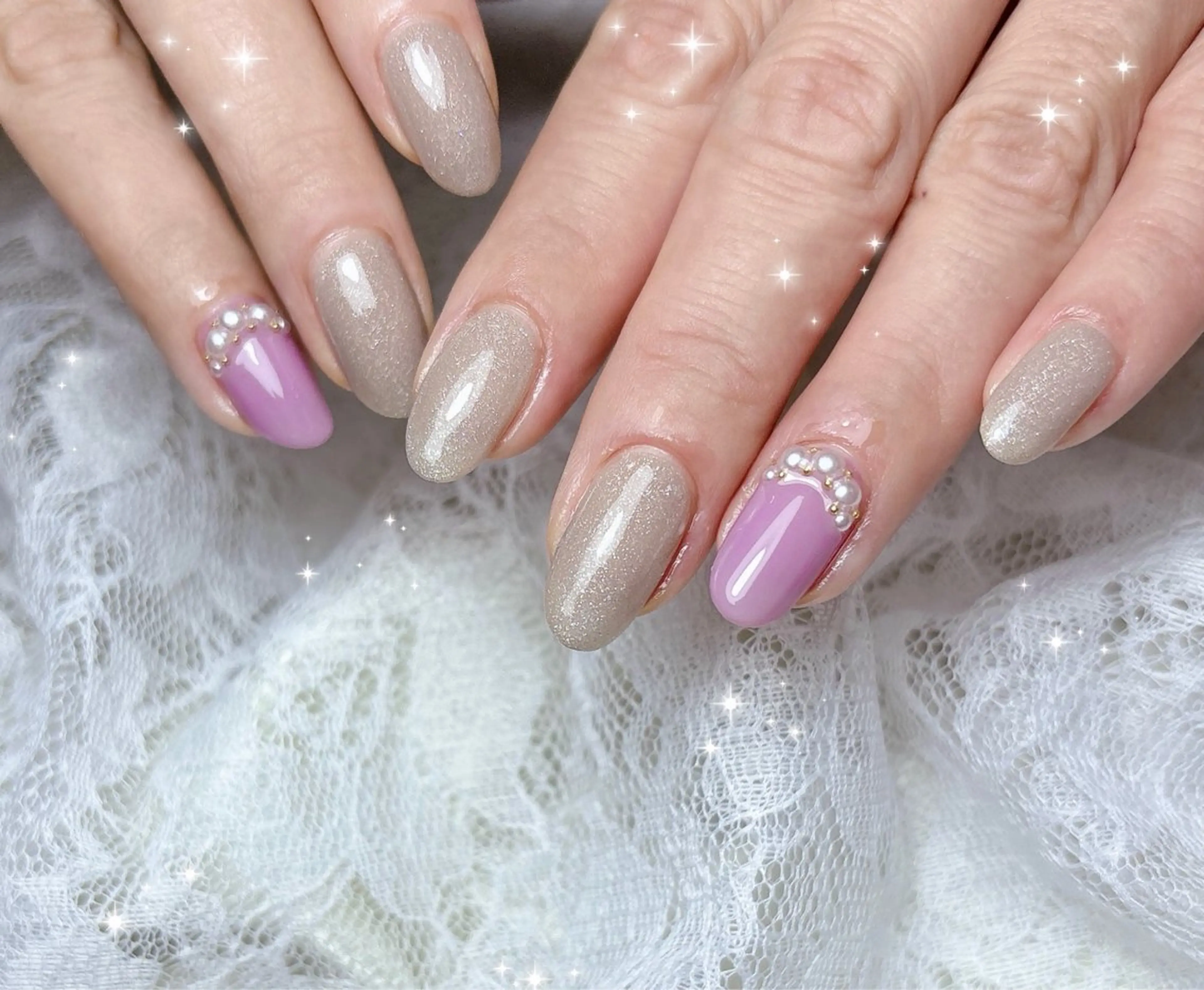 ネイル キラキラネイル ハンドネイル FLARE NAIL フレアネイルのネイルデザイン