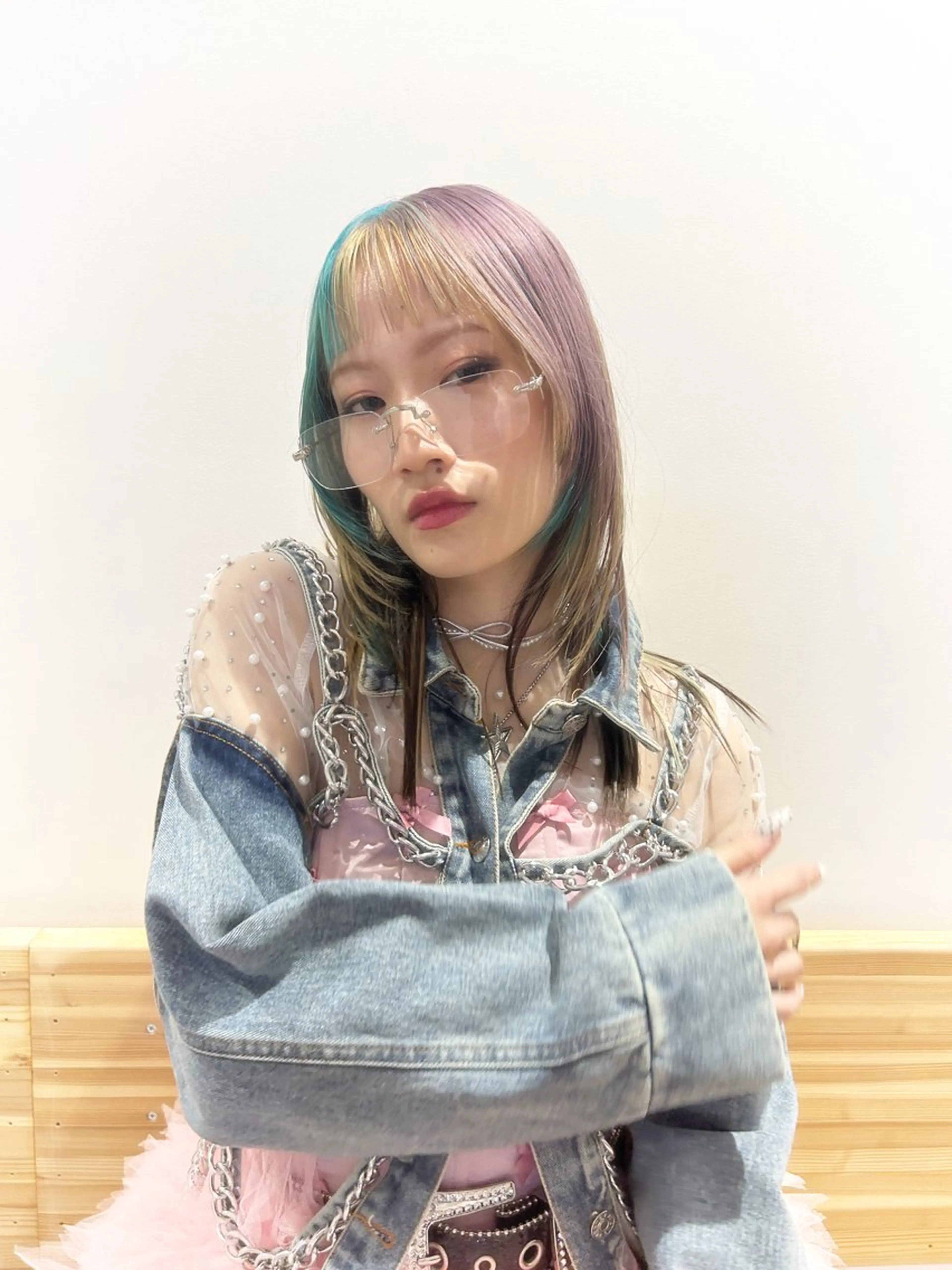 セミロング カラー カット ヘアカラー トリートメント ハイトーン/エクステ /🎀YUINA🎀のヘアスタイル