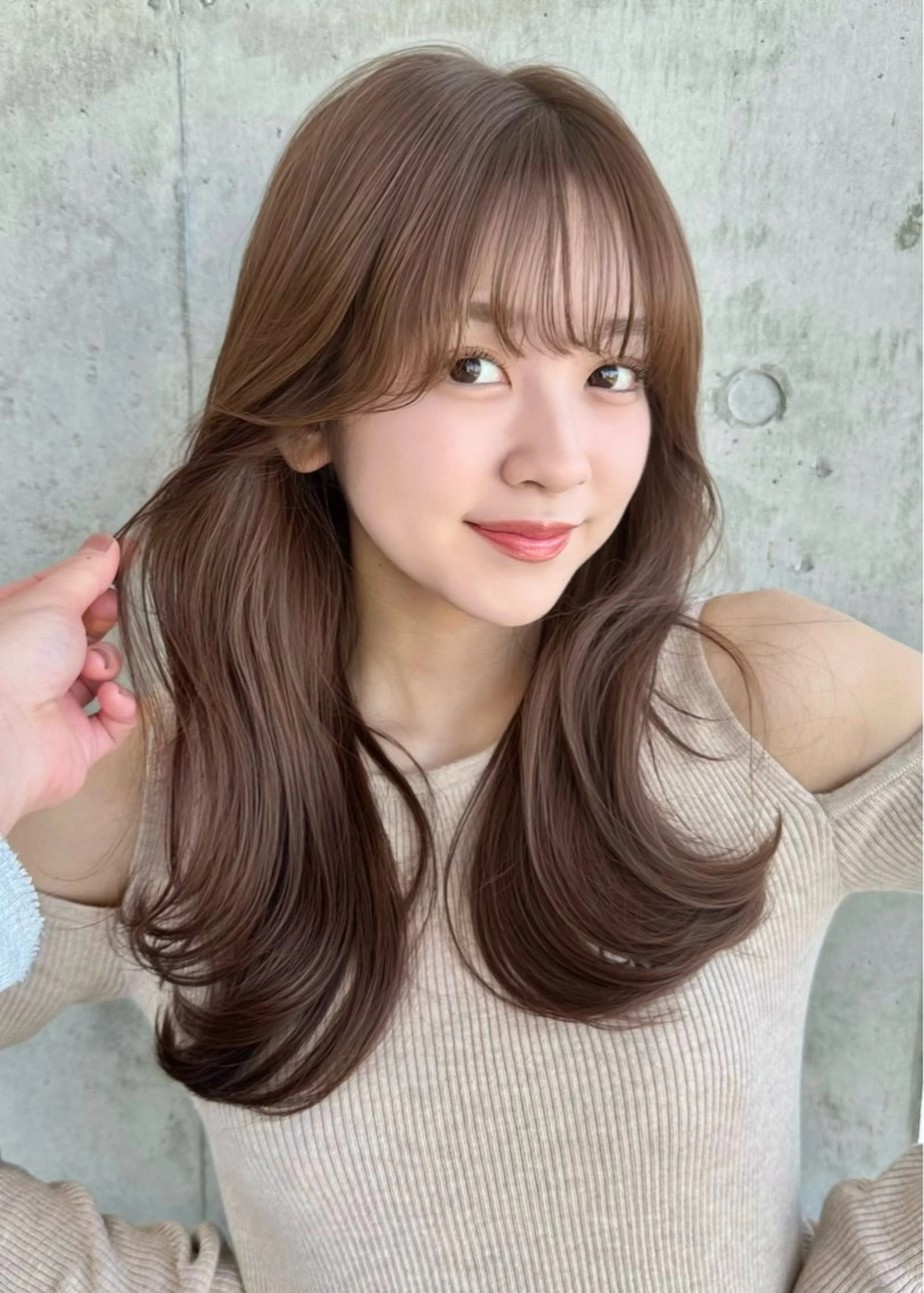 ミディアム くびれヘア カット ヘアカラー トリートメント ✨透明感カラー 恵比寿HAYATO✨のヘアスタイル