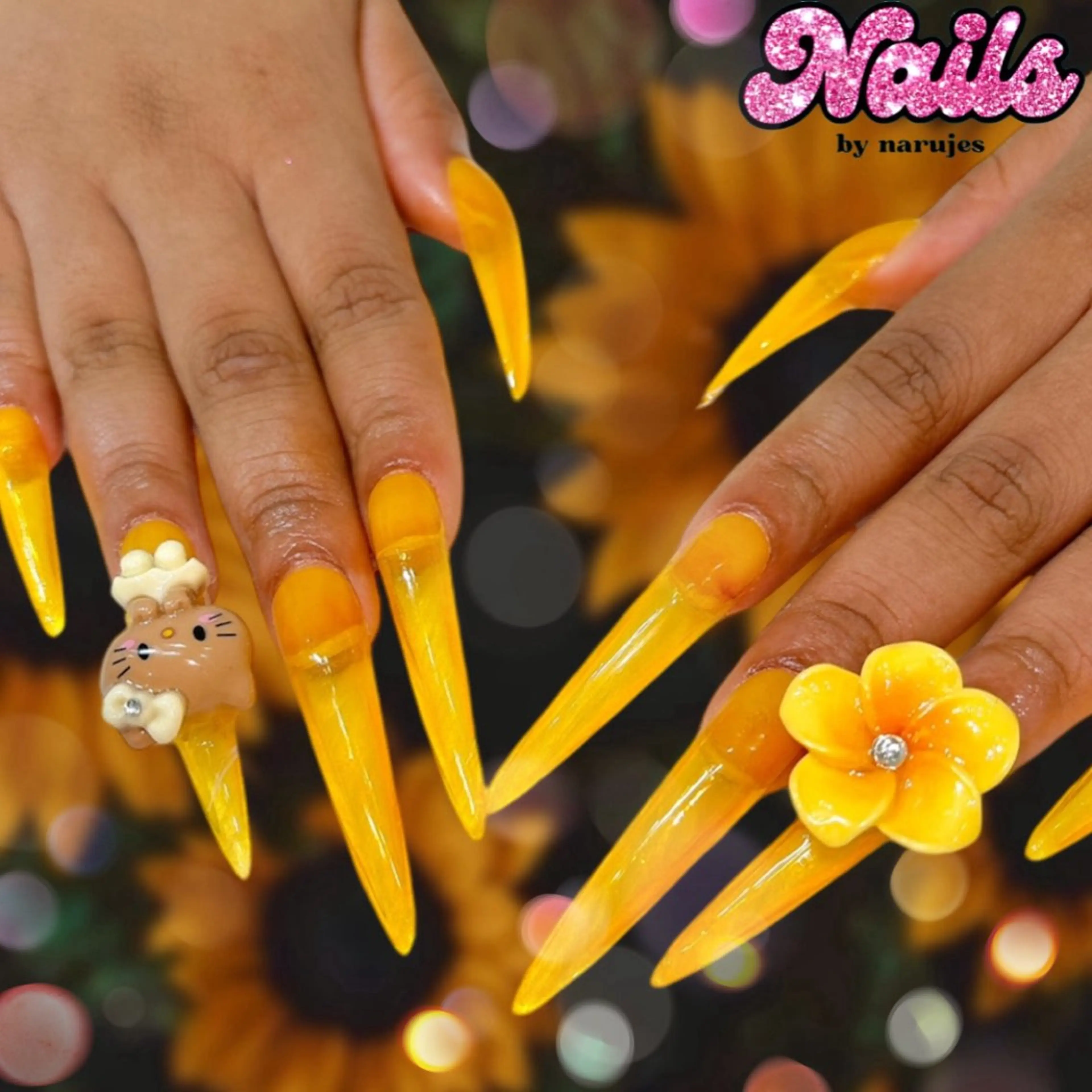 ネイル ロングネイル ギャルネイル🧸💖 narujesのネイルデザイン