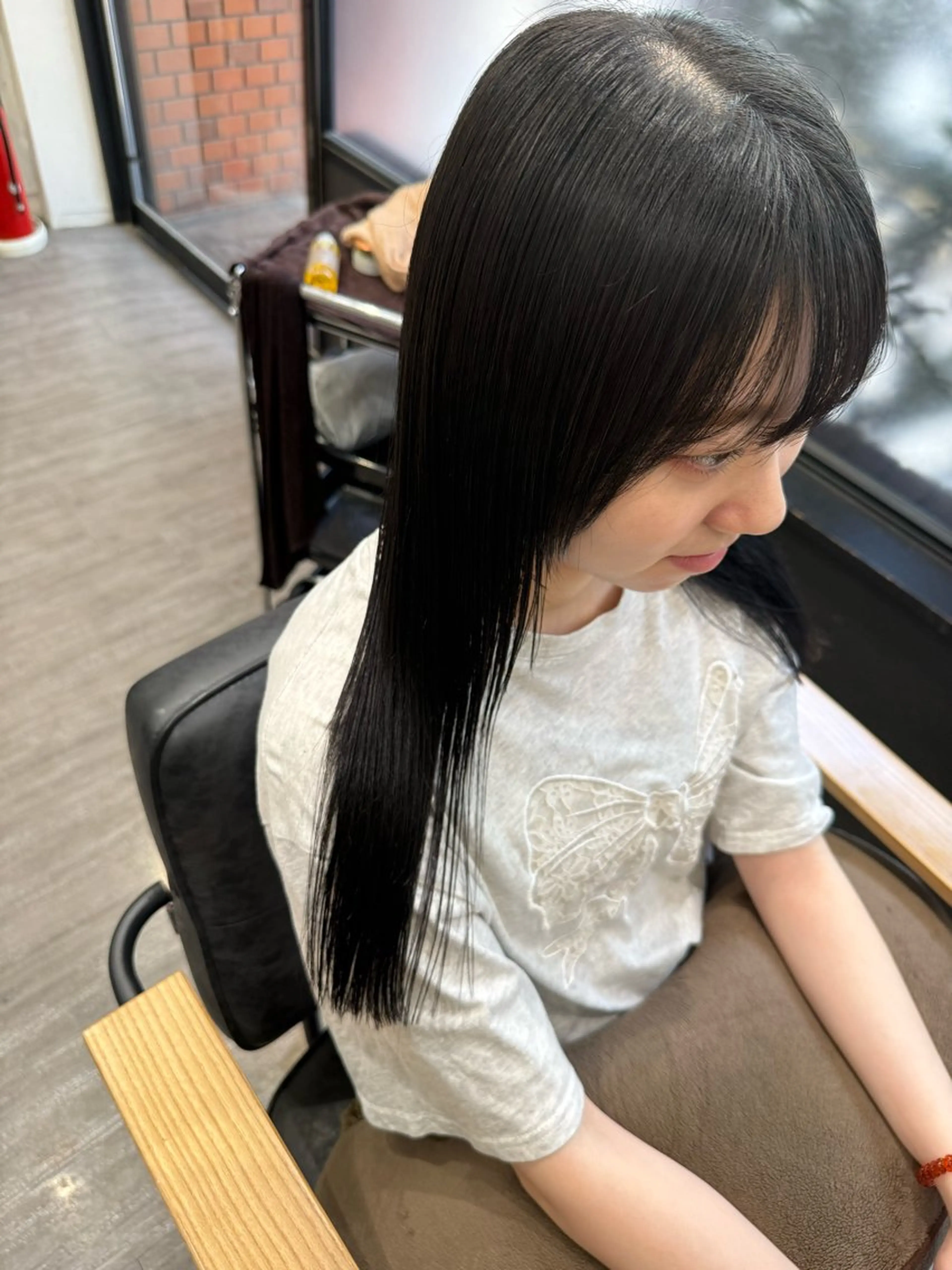 ロング カラー 黒髪 ブルーカラー ブルーブラック カット ヘアカラー トリートメント 艶髪レイヤー上田 紗也🇰🇷💗のヘアスタイル