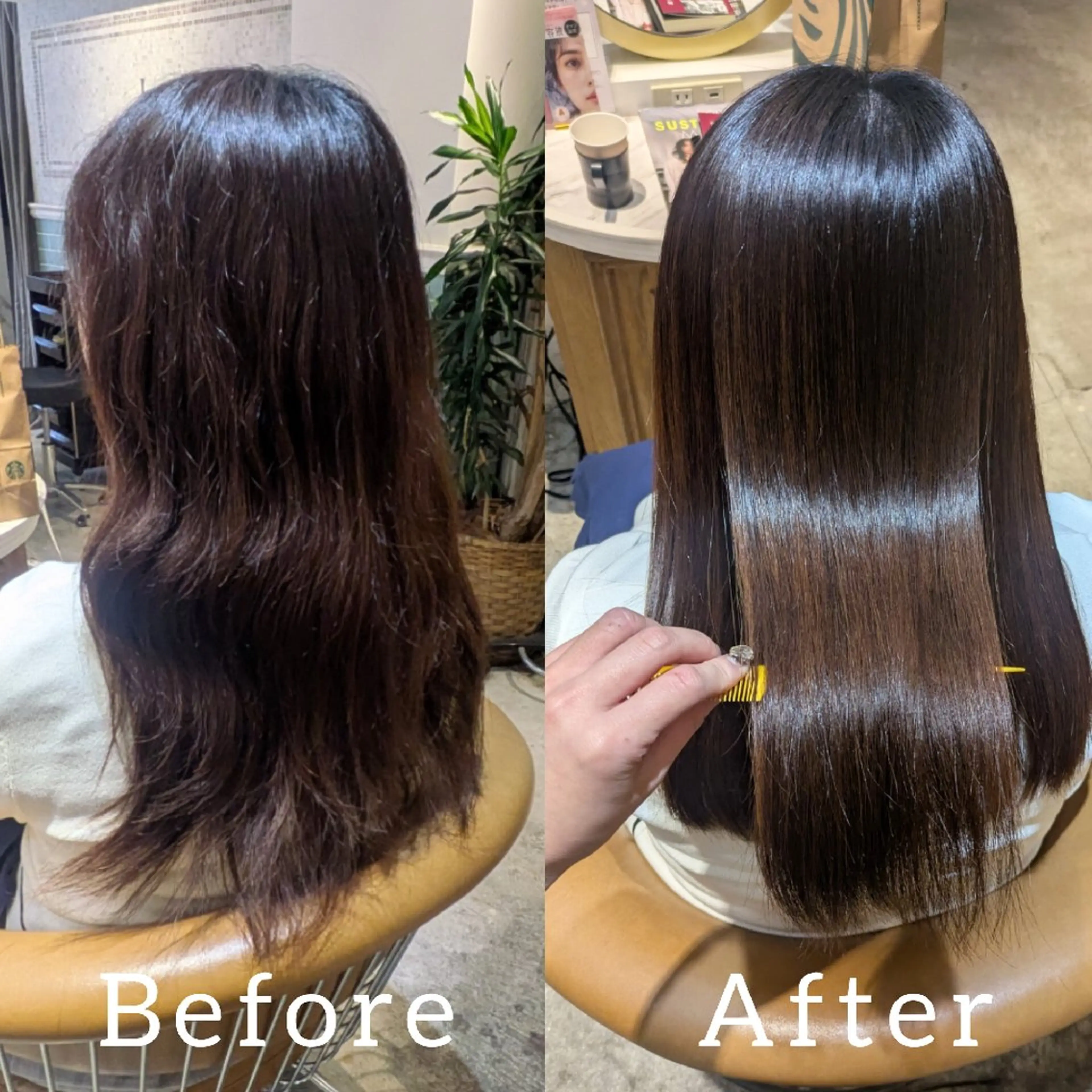 ロング カット 縮毛矯正 トリートメント 縮毛矯正/レイヤー 💎やまもとちひろのヘアスタイル