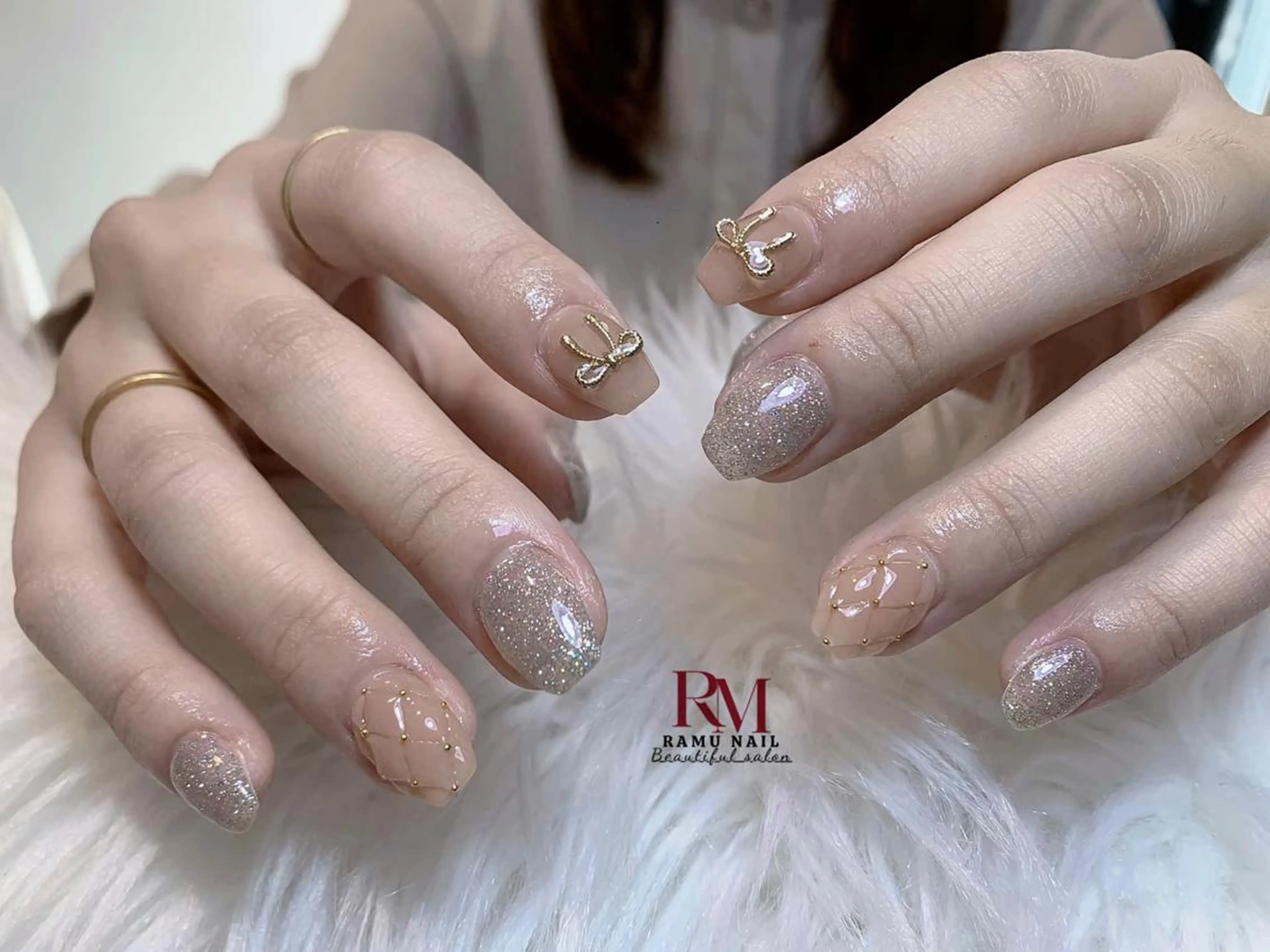 ネイル アートネイル チークネイル 長さ出し フレンチネイル グラデーション ハンドネイル RAMU_Nail 池袋店のネイルデザイン