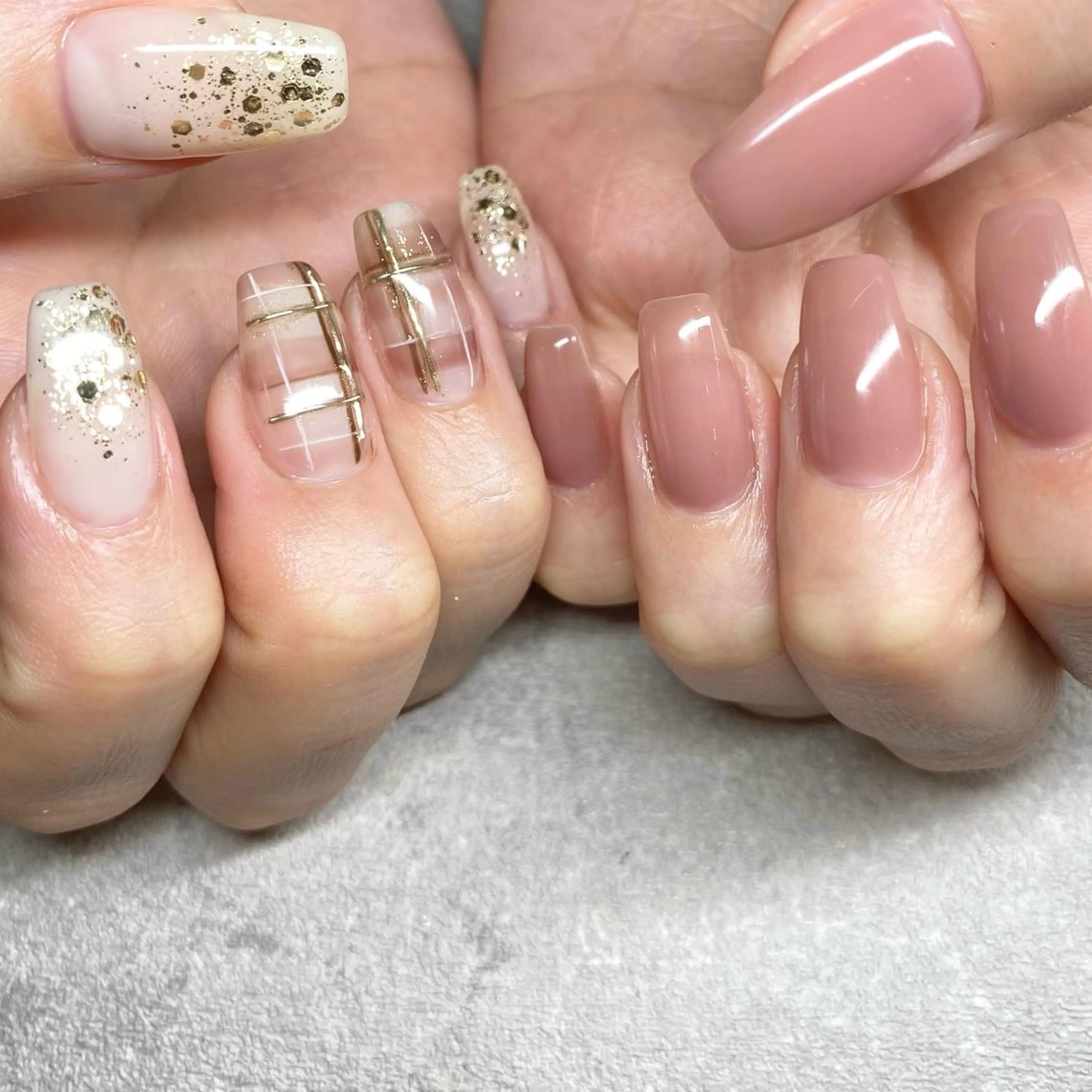 ネイル アートネイル ニュアンスネイル 冬ネイル ハンドネイル 山田 貴子のネイルデザイン