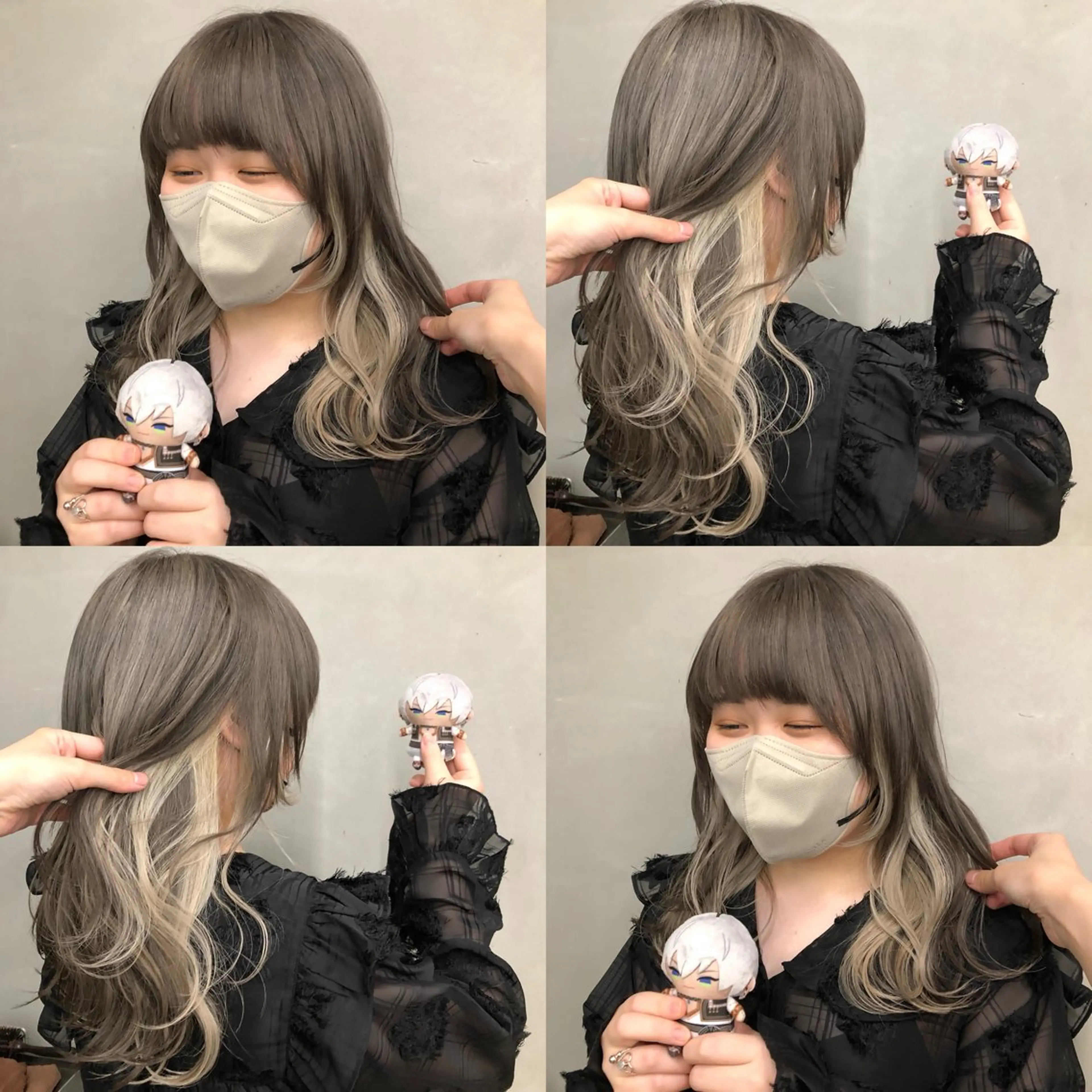 セミロング カラー ベージュカラー ブリーチ ホワイトベージュ 推しカラー✨ オタク美容師ユウカのヘアスタイル