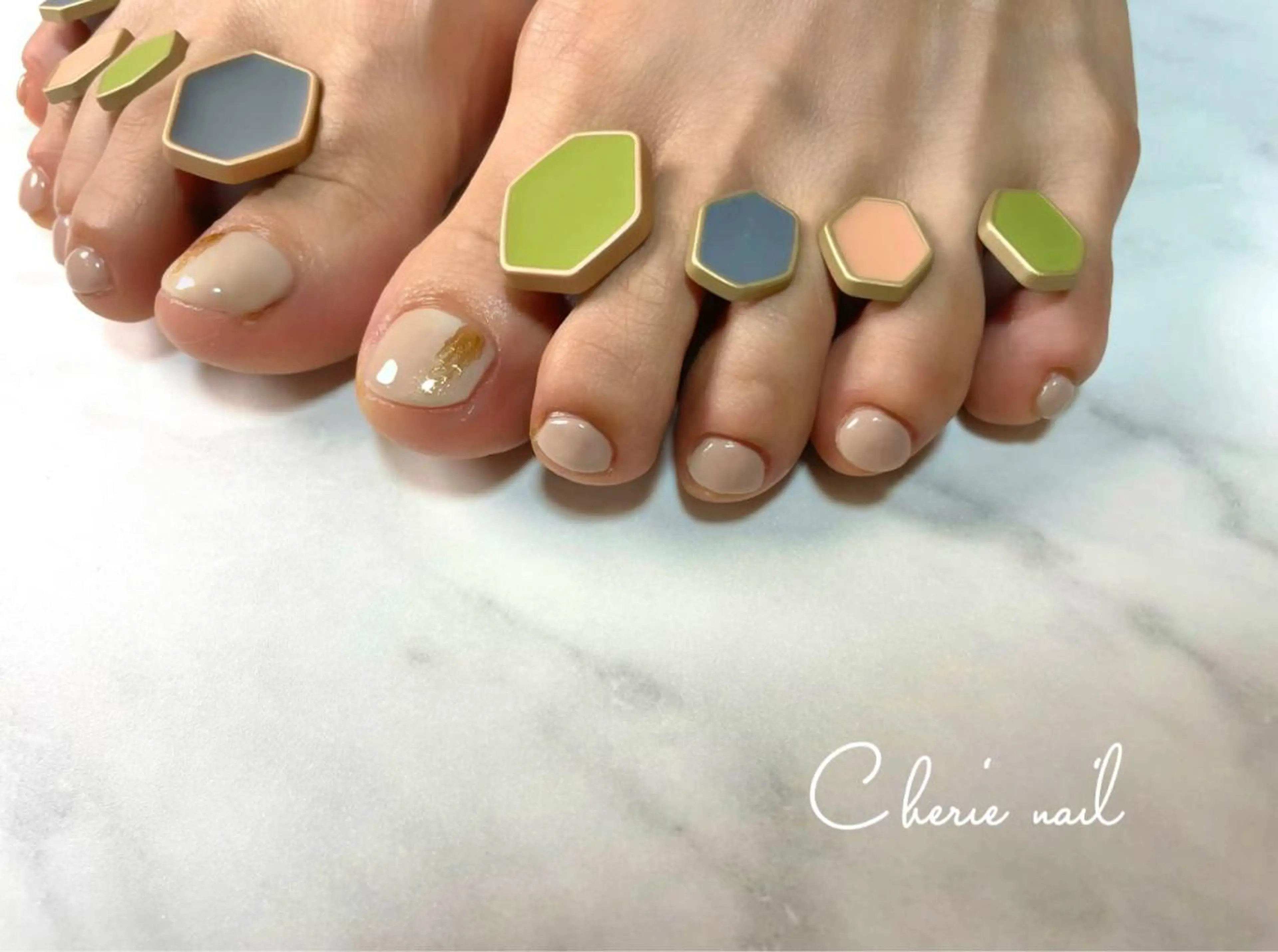 ネイル フットネイル フットネイル Cherienail yunaのネイルデザイン