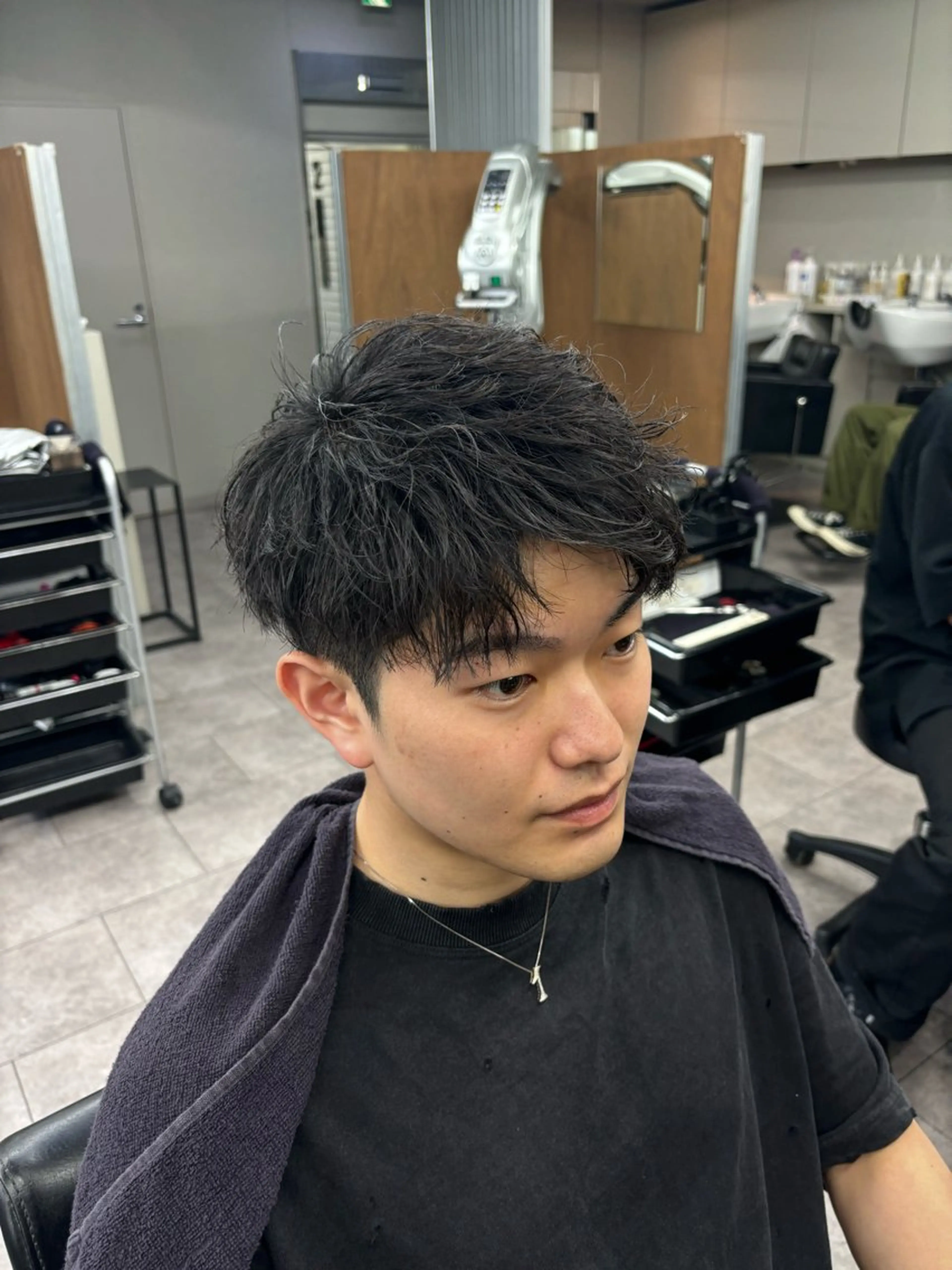 ショート パーマ メンズ メンズパーマ メンズパーマ/ メンズカット/仙田旭のヘアスタイル