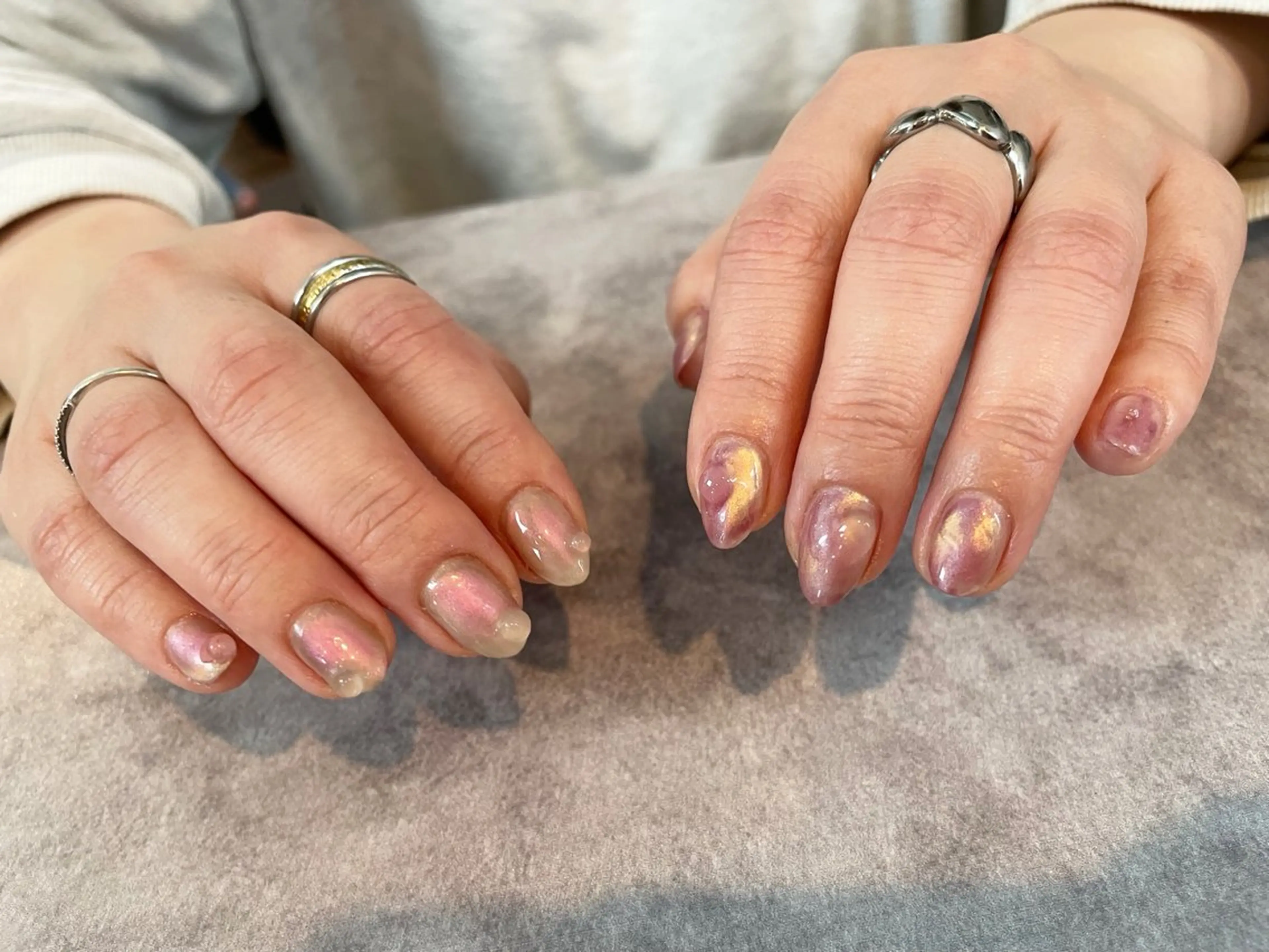 ネイル 持ち込み ニュアンスネイル ぷっくりネイル 二上みつえ【紫波町/自宅ネイルサロン】所属・二上 みつえのネイルデザイン