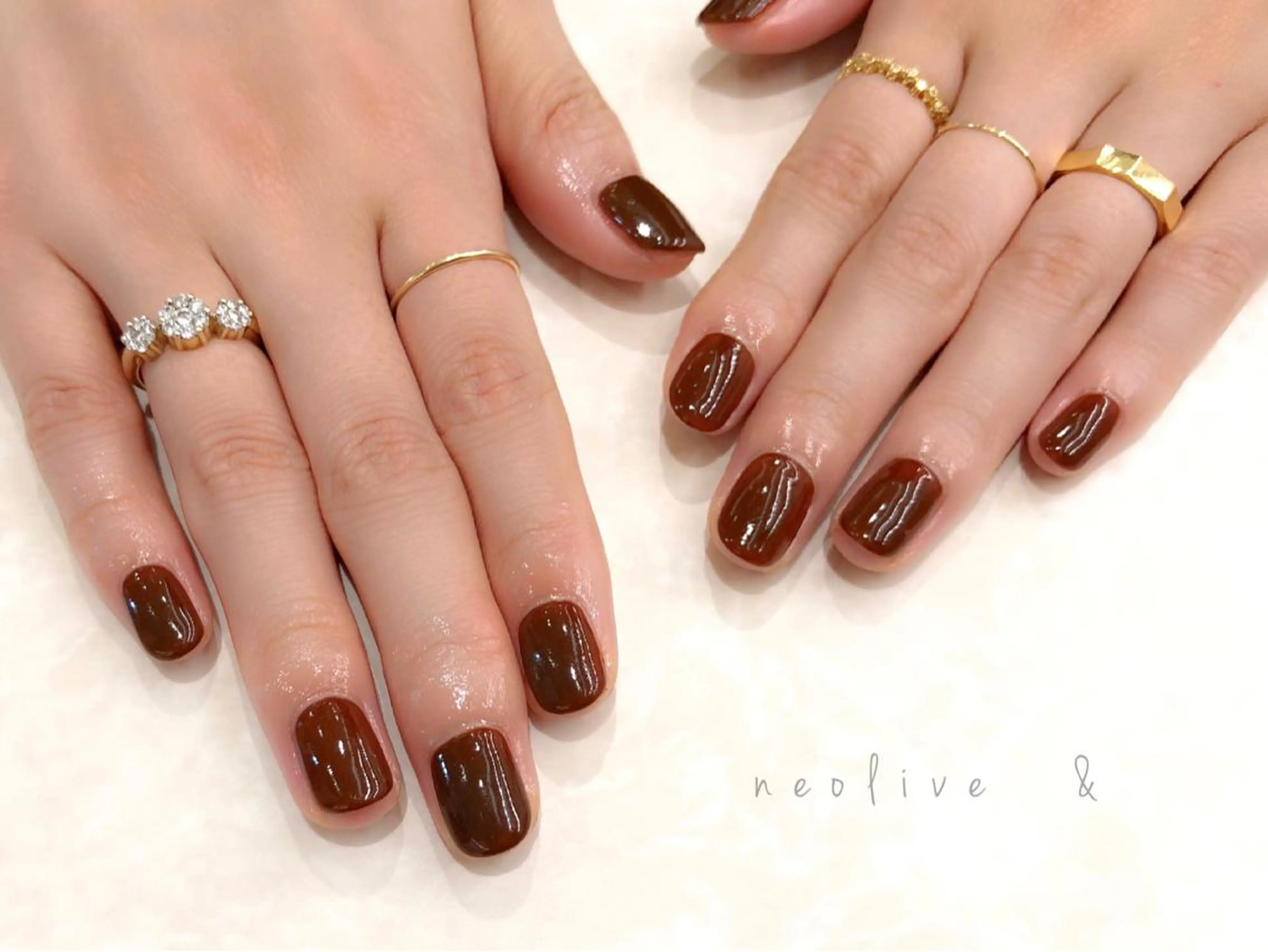 ネイル ブラウン ハンドネイル Yuriko Omi パラジェル/渋谷のネイルデザイン