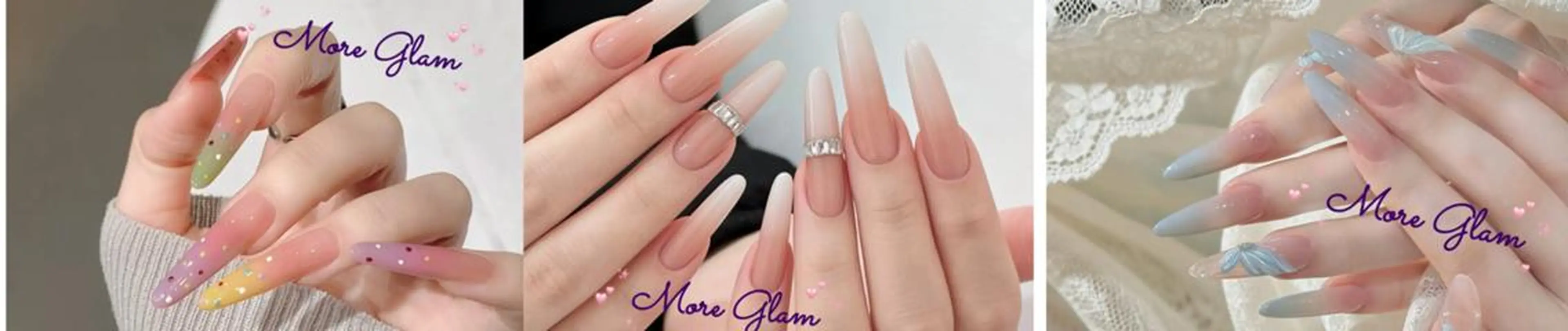 ネイル 長さ出し フットネイル フレンチネイル ジェルネイル ガラスフレンチ MoreGlam Nailsのネイルデザイン