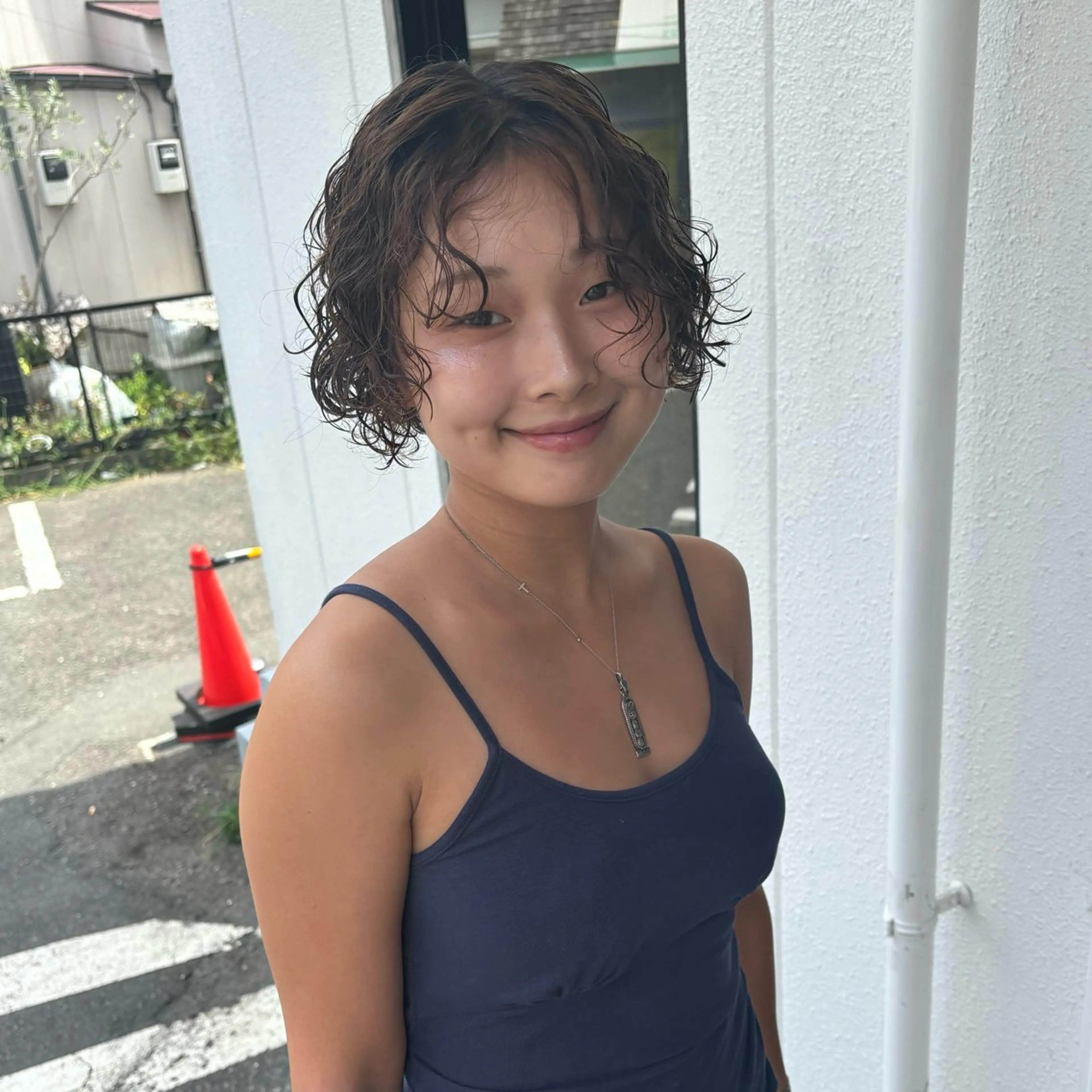 ミディアム パーマ 🎀ハイトーン/ 艶カラー/夕月🎀のヘアスタイル