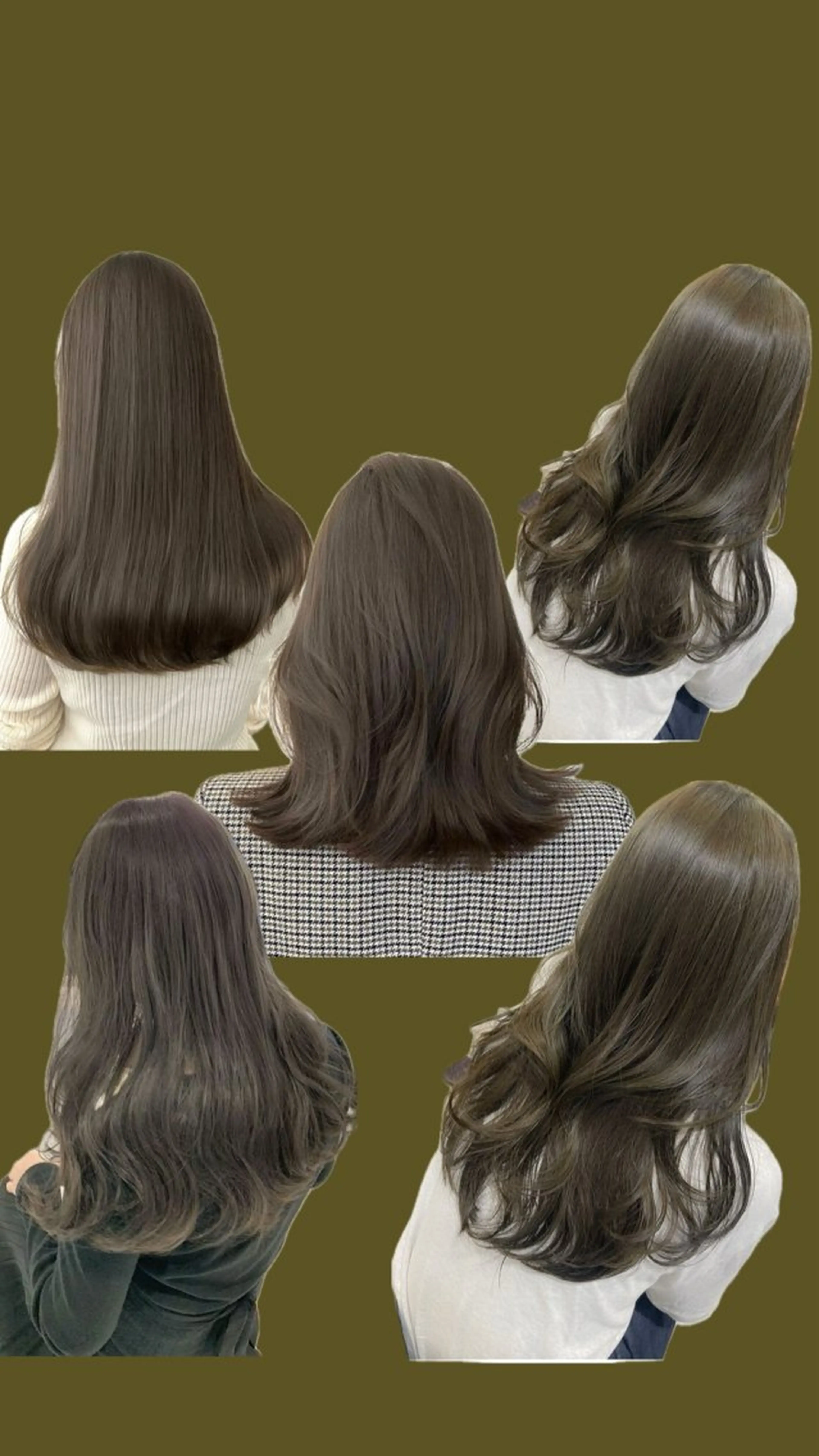 ロング カラー オリーブカラー キラ🌟 艶感color🎀のヘアスタイル