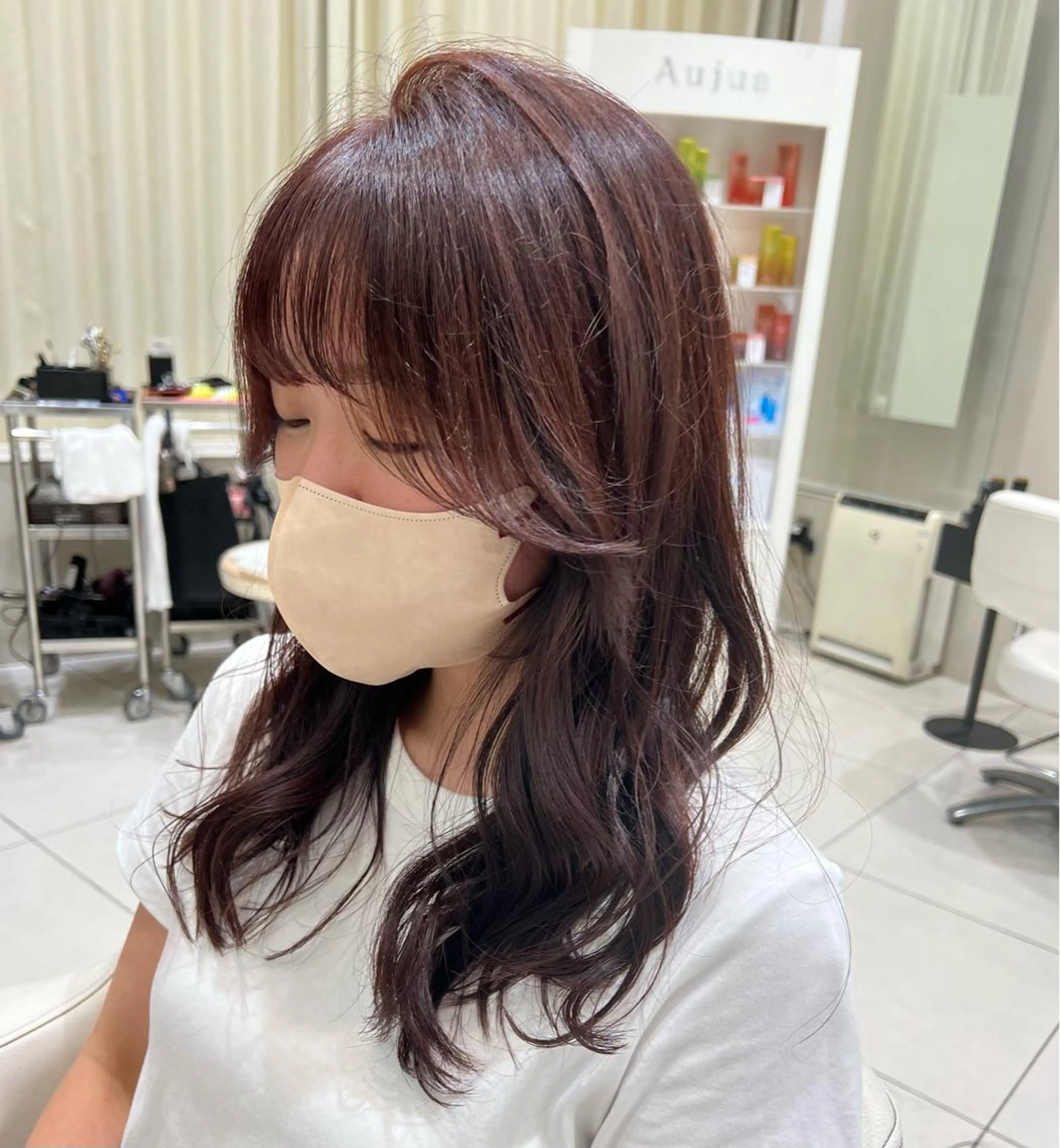 ロング ☃️顔周りレイヤー グレージュSHUTOのヘアスタイル