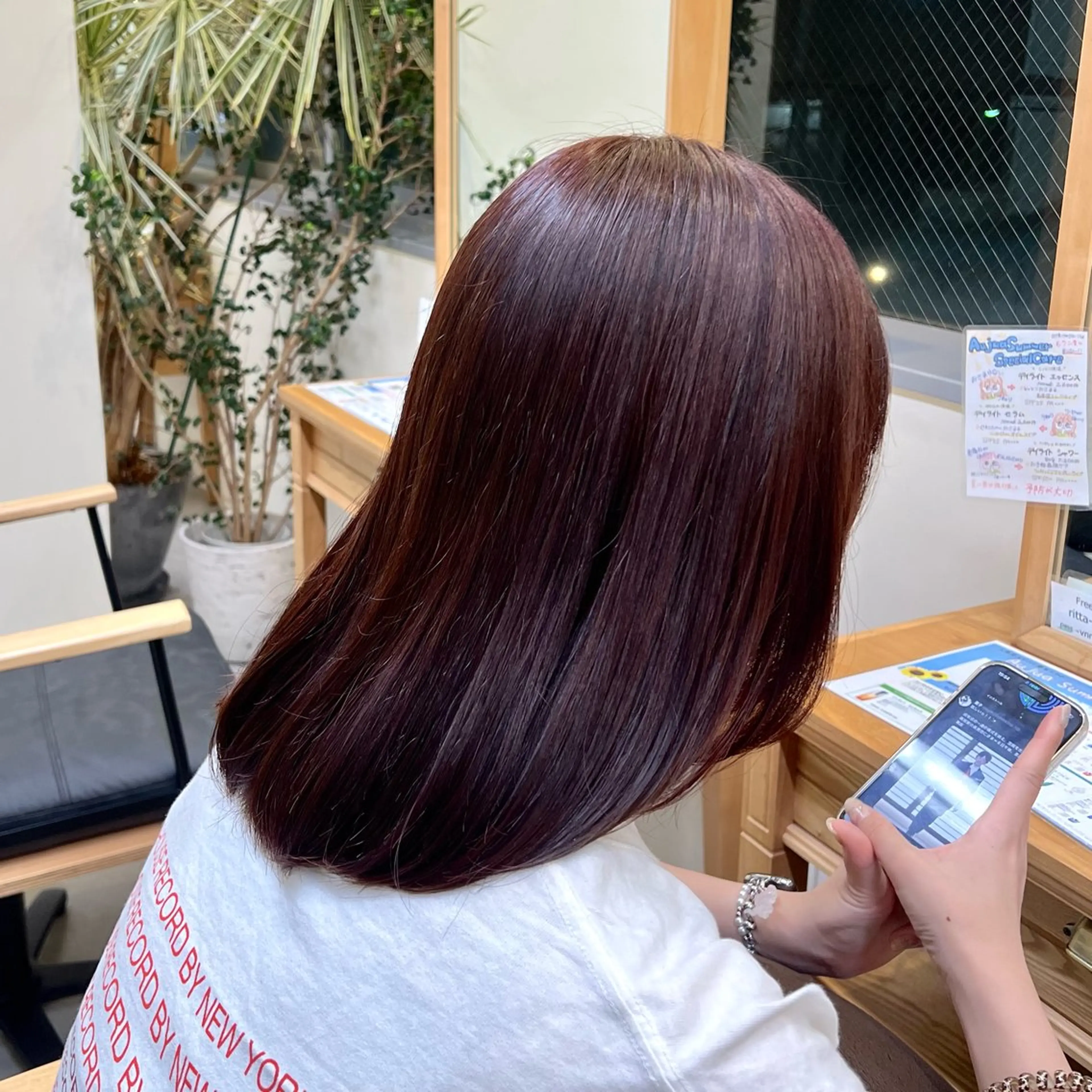 カラー ブリーチ ブリーチなしカラー 中谷 安里のヘアスタイル