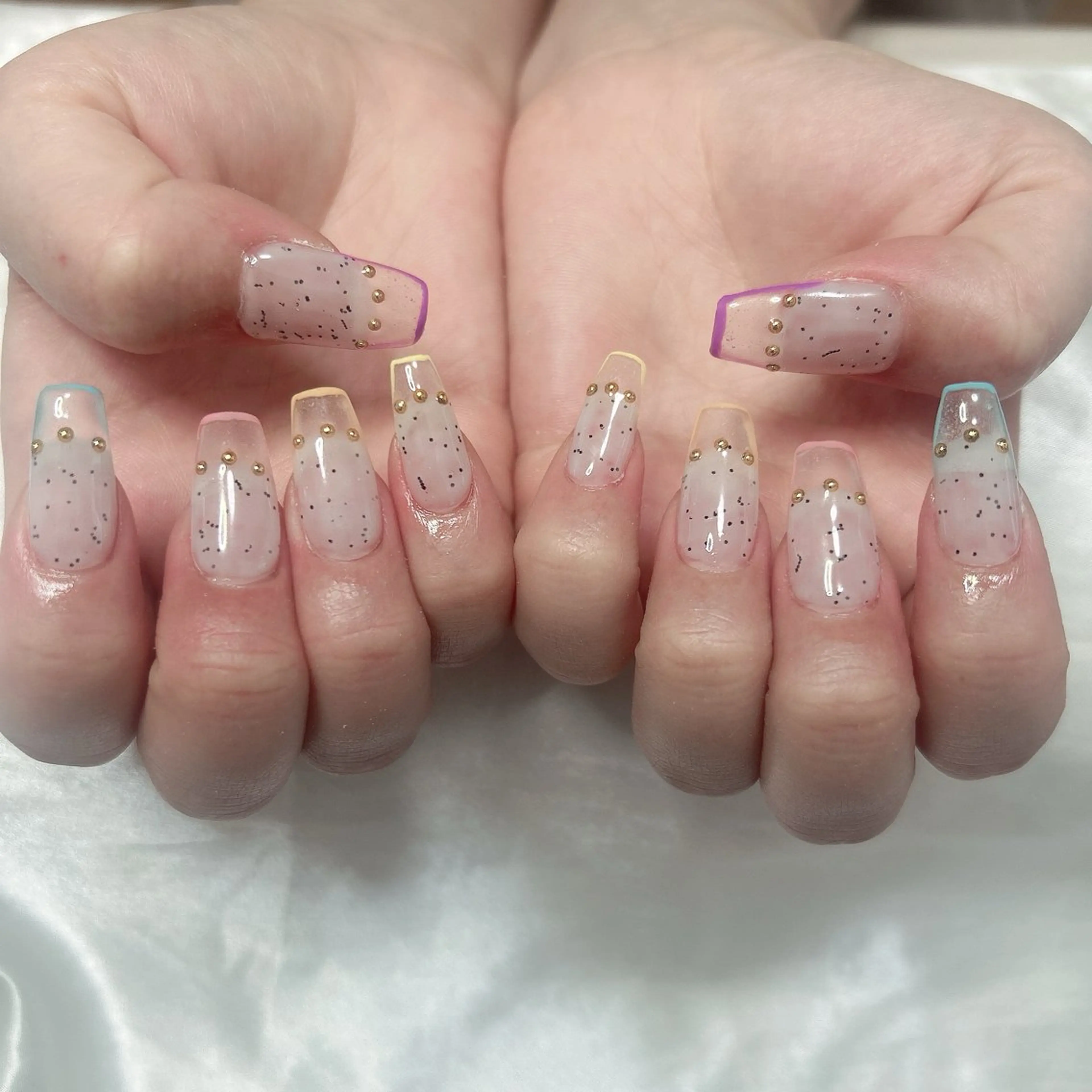 ネイル クリアネイル スカルプネイル 夏ネイル ハンドネイル Adite nailのネイルデザイン