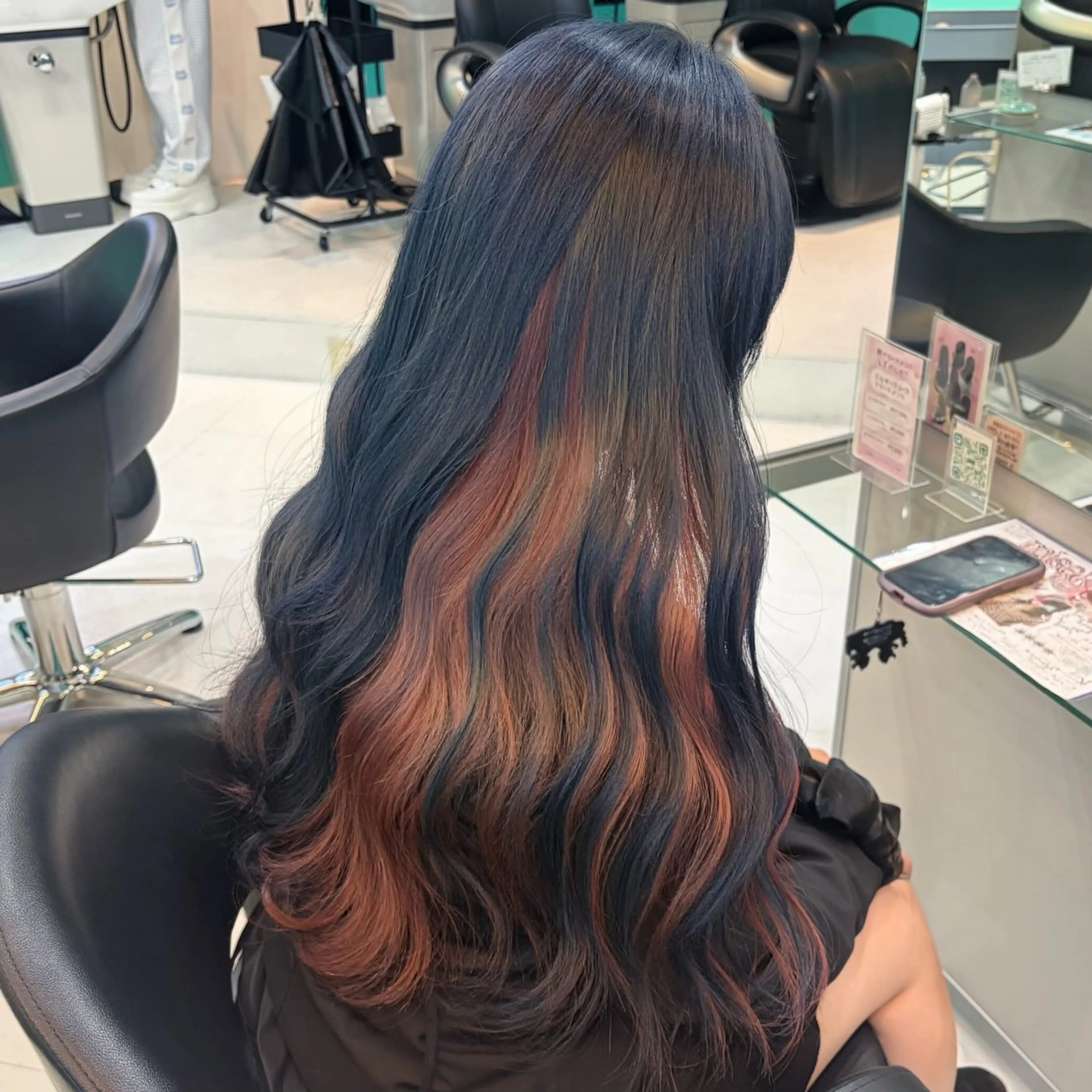 ロング カラー ネイビーカラー ピンクカラー ヘアカラー トリートメント デザインカラー/ ボブ/Natsukiのヘアスタイル