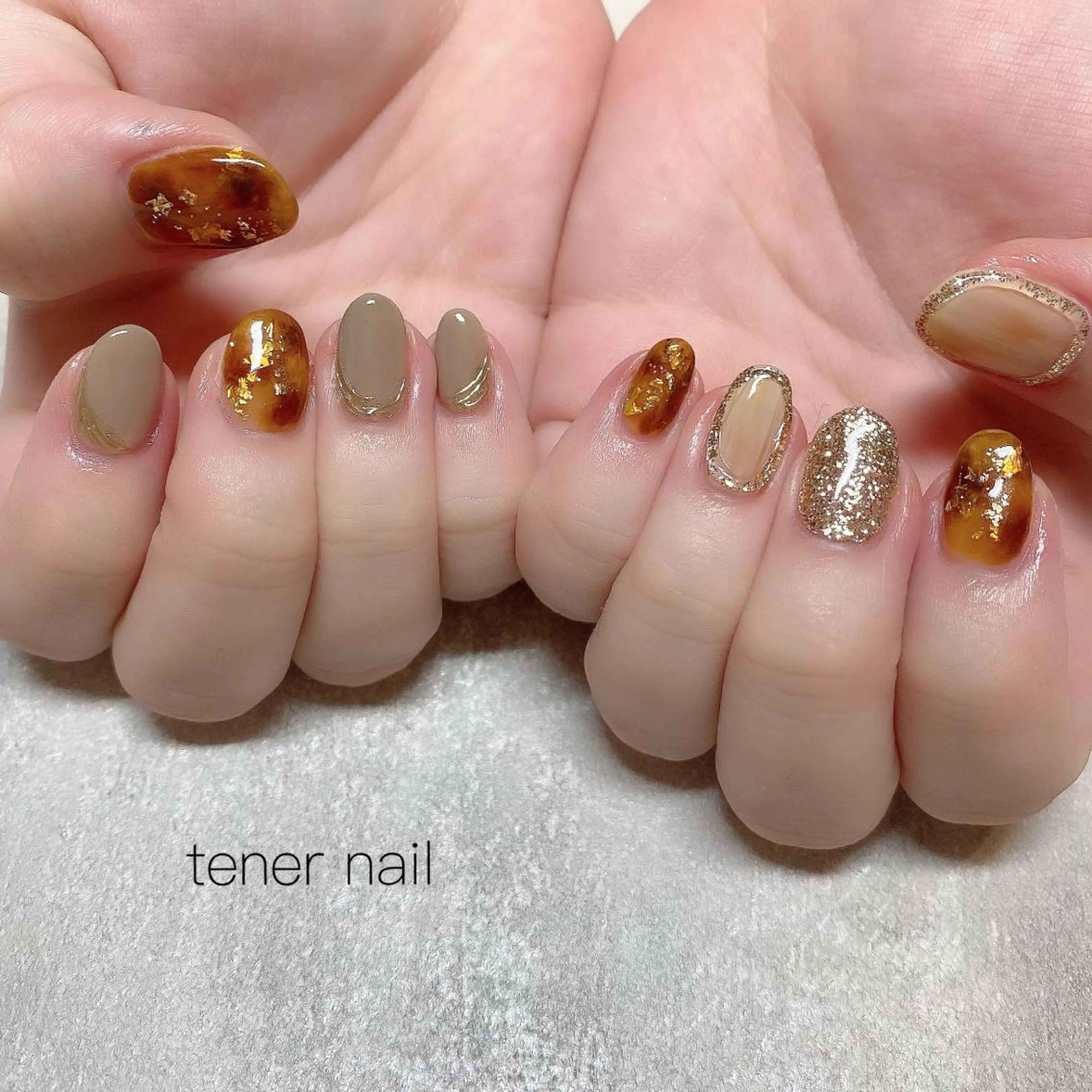 ネイル べっ甲ネイル ニュアンスネイル tener  nail  テネルネイル所属・テネルネイル tener nailのネイルデザイン