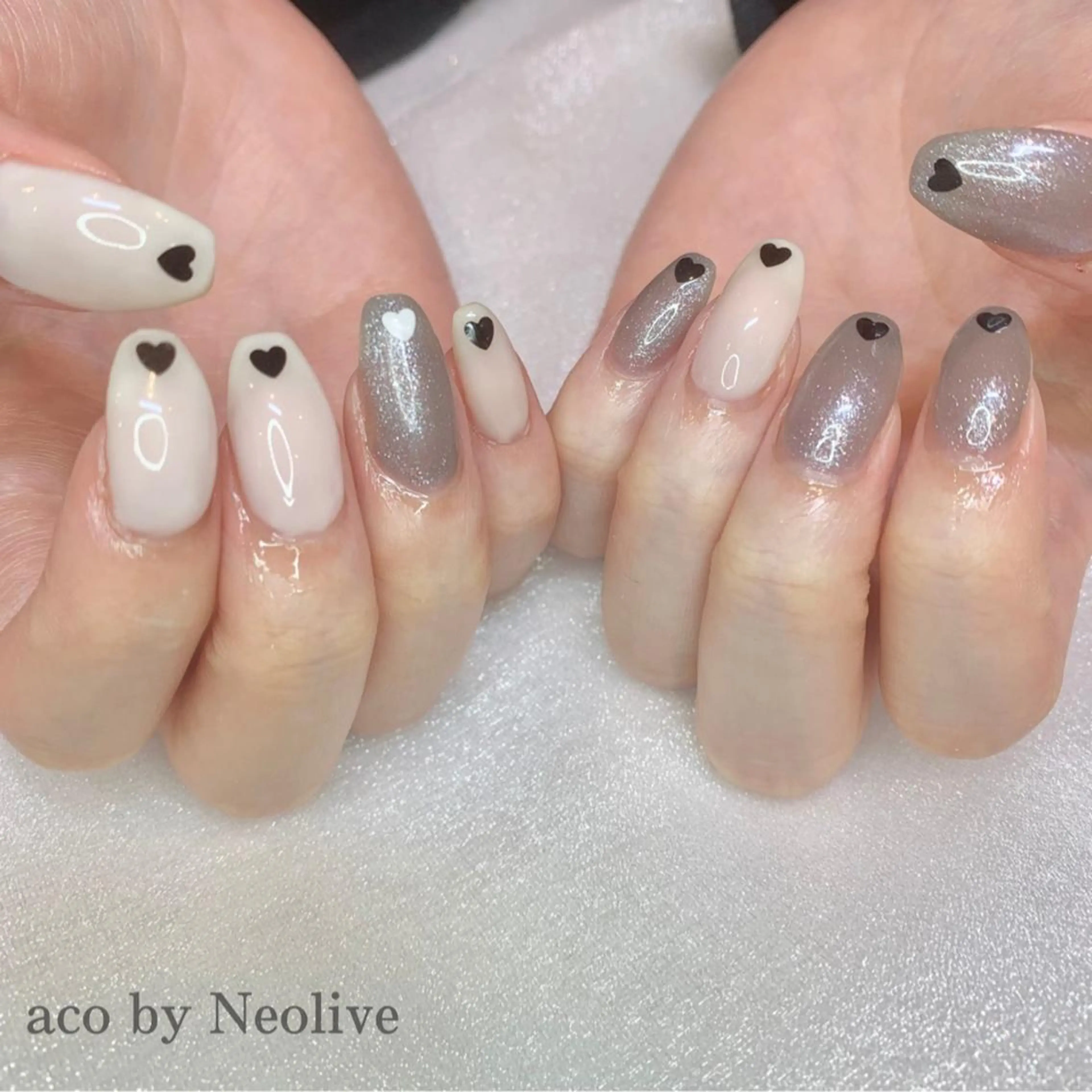 ネイル ハート ハンドネイル nailist🍒 ヤマザキのネイルデザイン