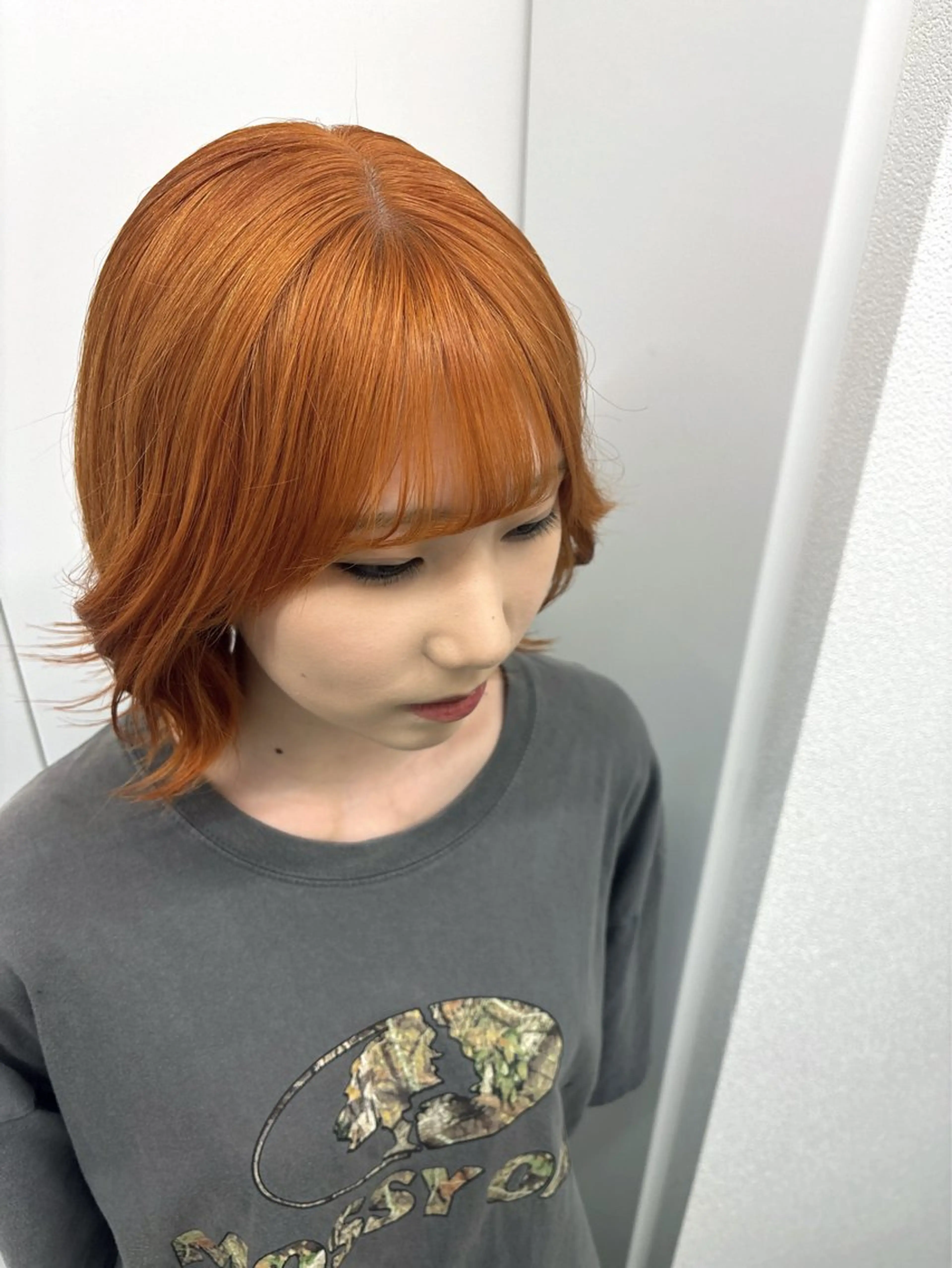 セミロング ヘアカラー トリートメント ヘッドスパ ヘアセット 韓国ヘア/ブリーチ無 しWカラー/オリーブのヘアスタイル