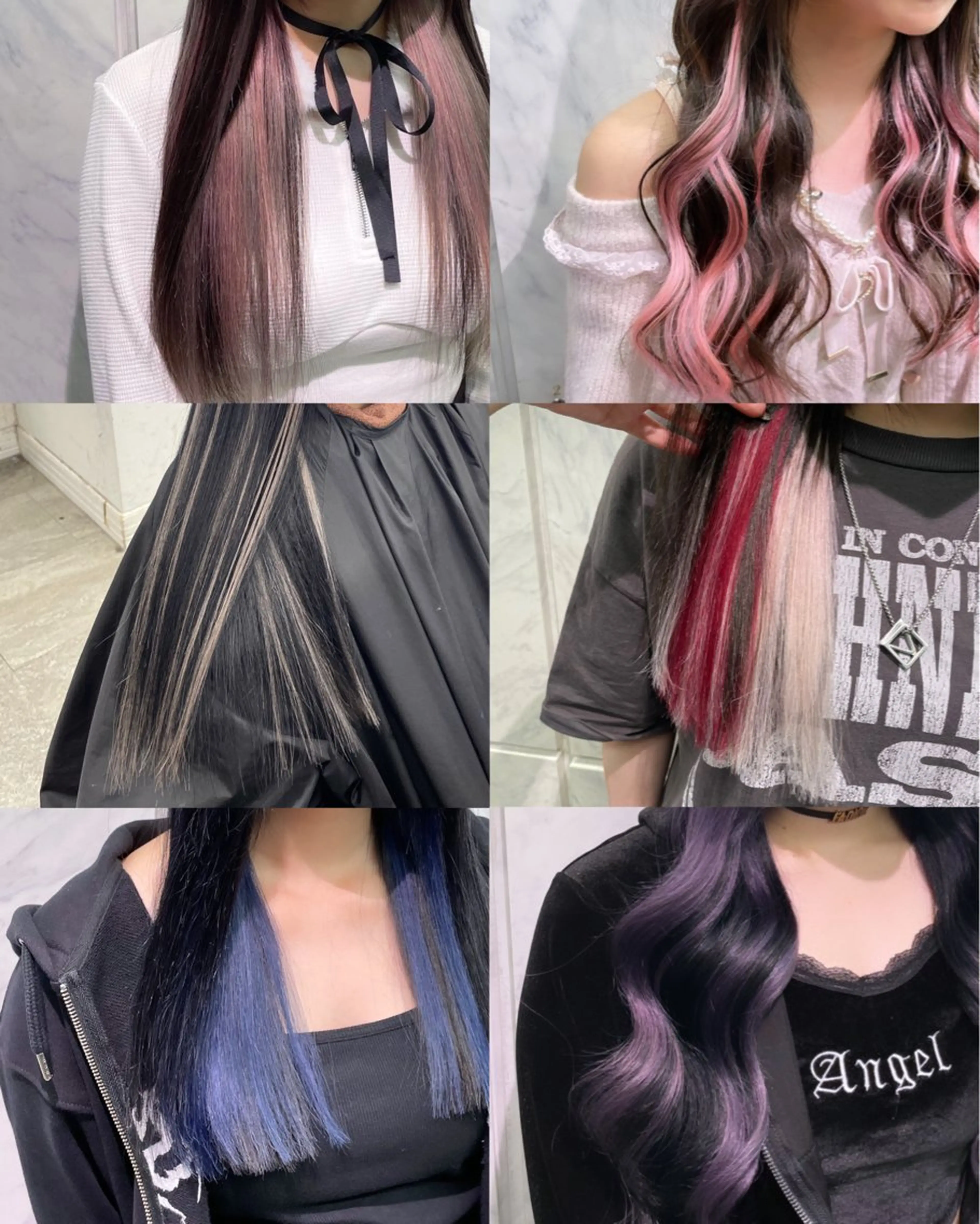 ロング カラー ヘアアレンジ プルエクステ デザインカラー エクステ エクステ 🎀プルエクステ みまひかる🎀のヘアスタイル