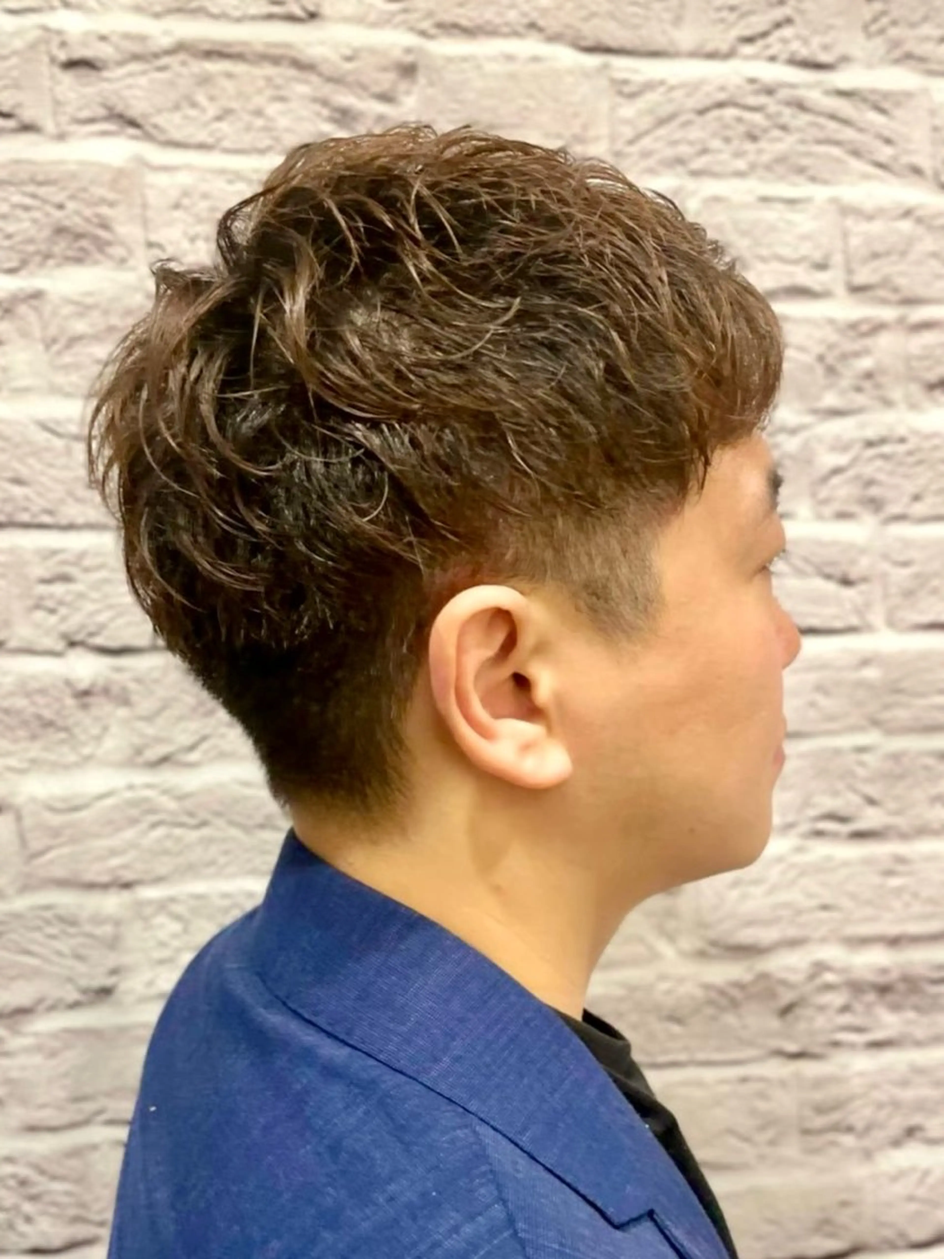 ショート パーマ ヘアアレンジ メンズ キッズ カット ヘアカラー メンズカット/パーマ 山崎航平💈のヘアスタイル