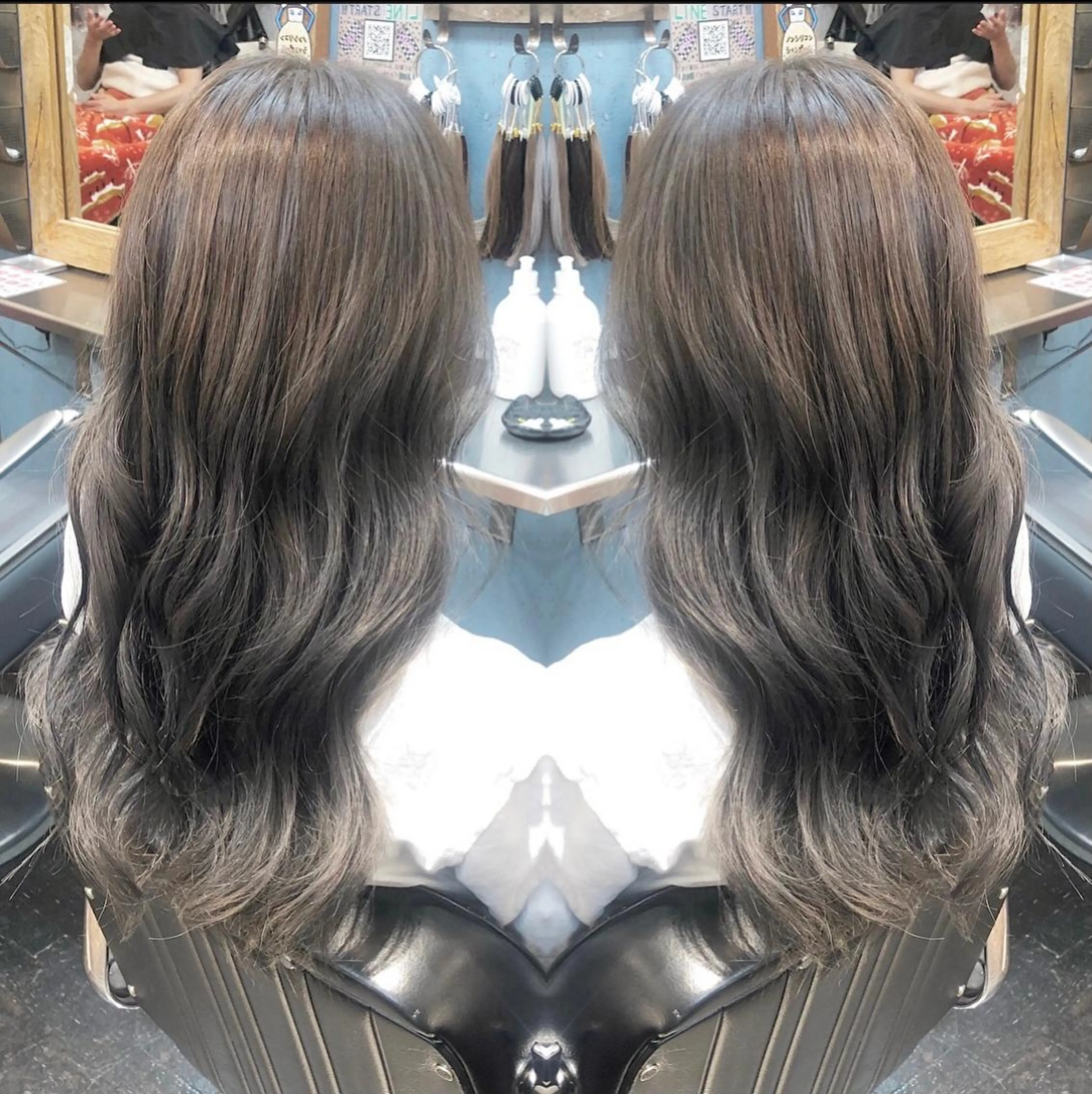 セミロング カラー rollen所属・美魔女 美容師NAOのヘアスタイル