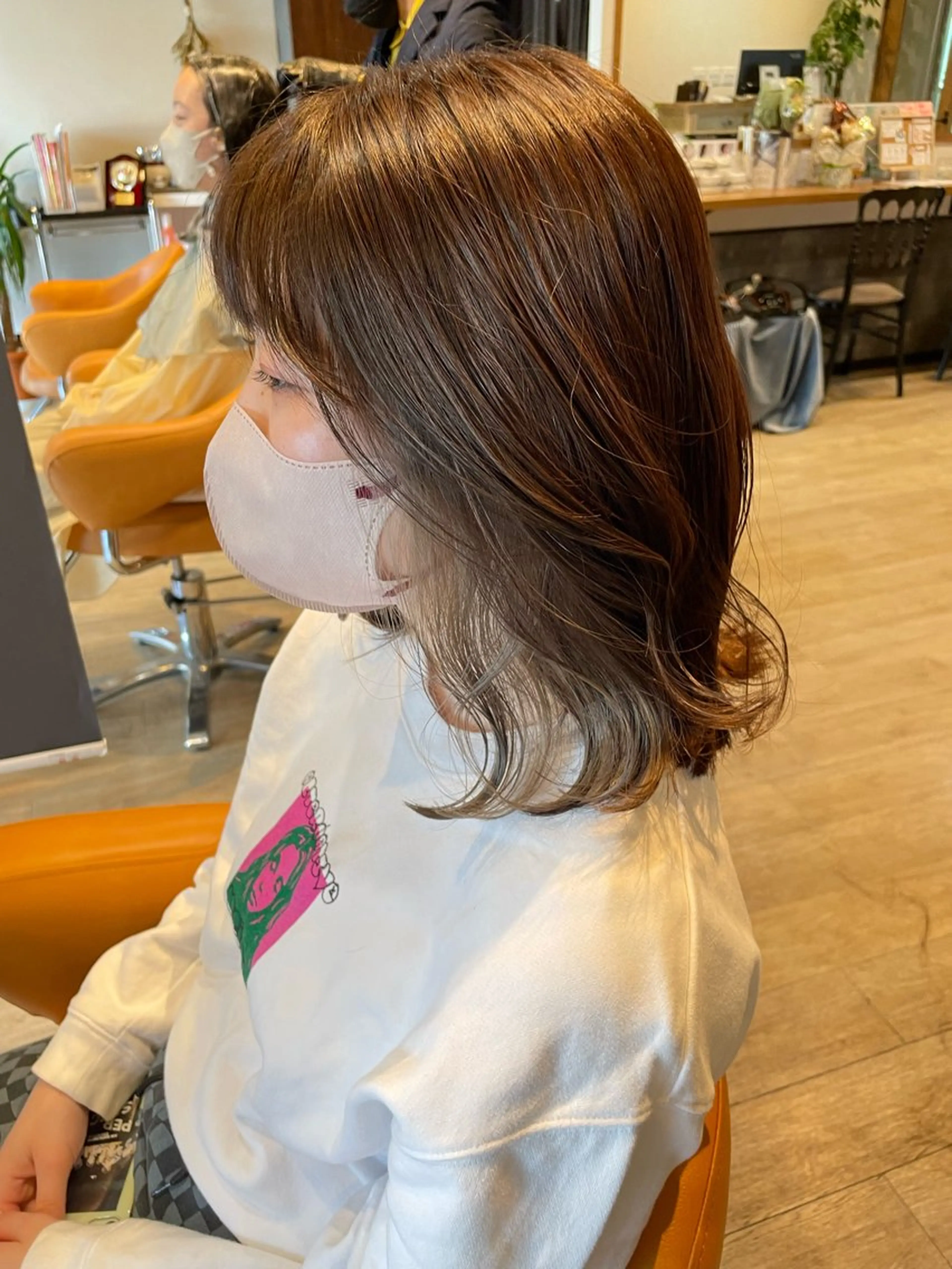 ミディアム カラー グレージュ インナーカラー ヘアカラー 髪質改善/ブリーチ 田代 龍我のヘアスタイル