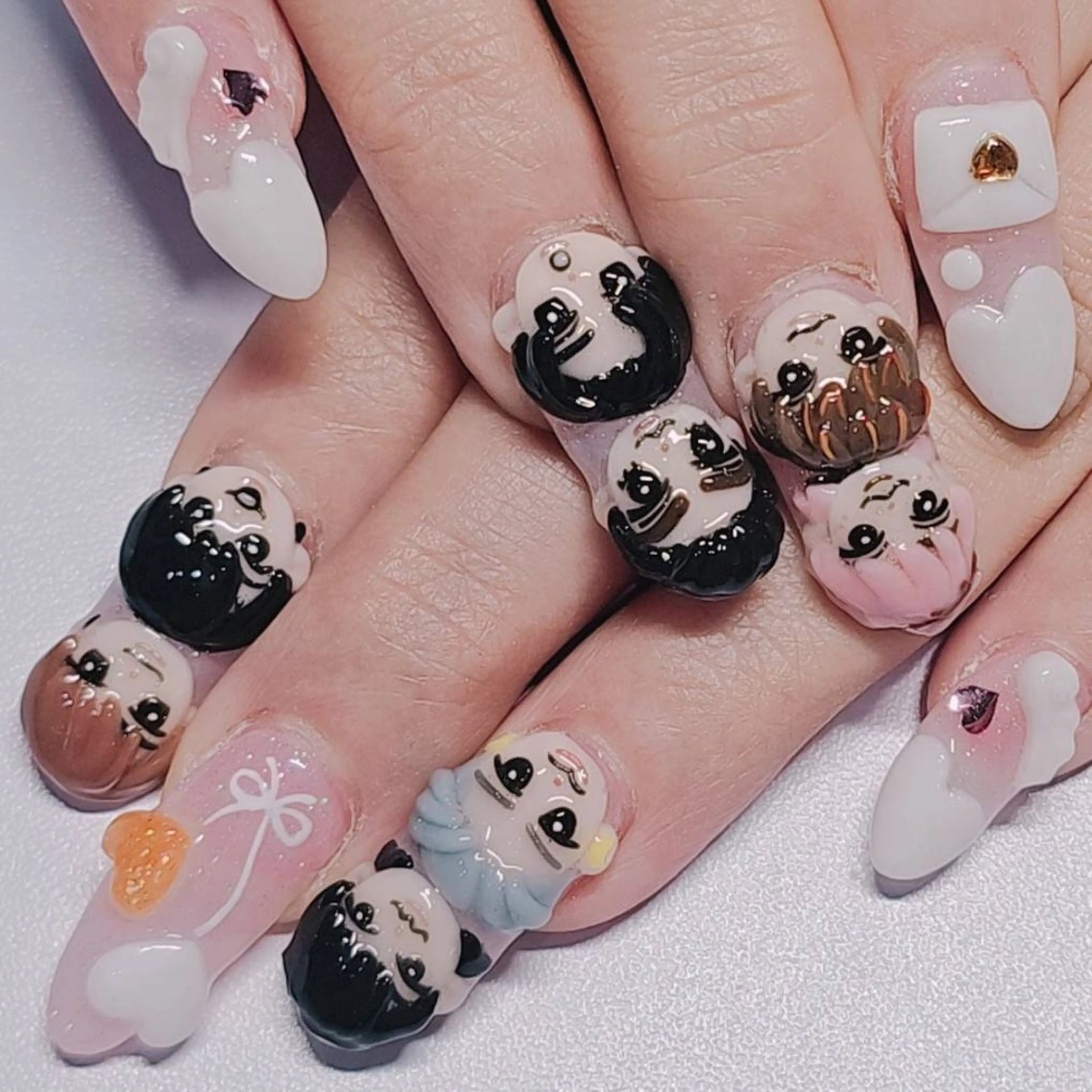 ネイル アートネイル クリアネイル ラメ(グリッター) ピンク ハンドネイル よしだ ひろきのネイルデザイン