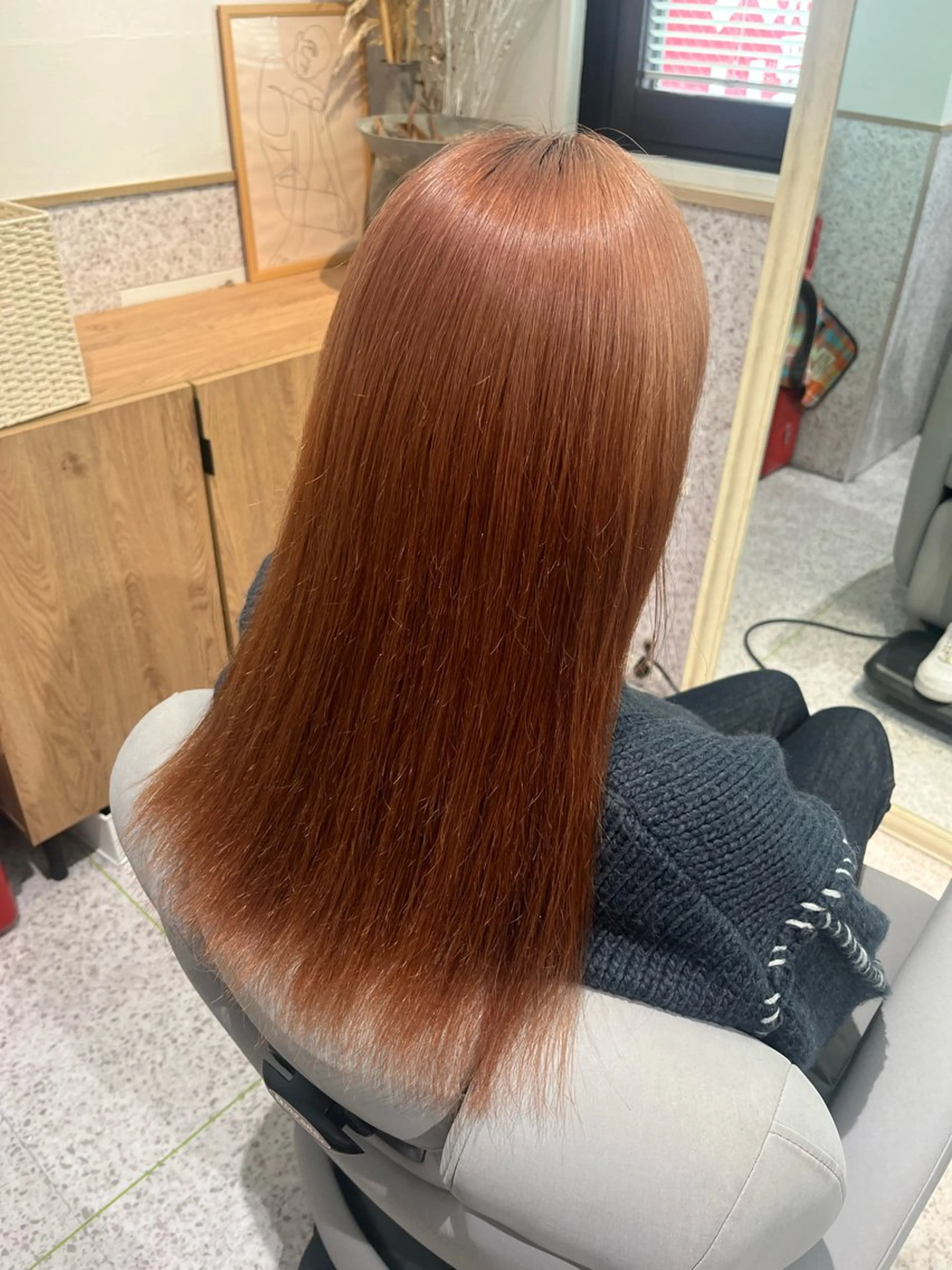 ロング 顔周りカット ハイライト 髪質改善 韓国風ヘア 縮毛矯正 カット トリートメント 髪質改善&艶カラー/ ほんだあみ (♡)のヘアスタイル