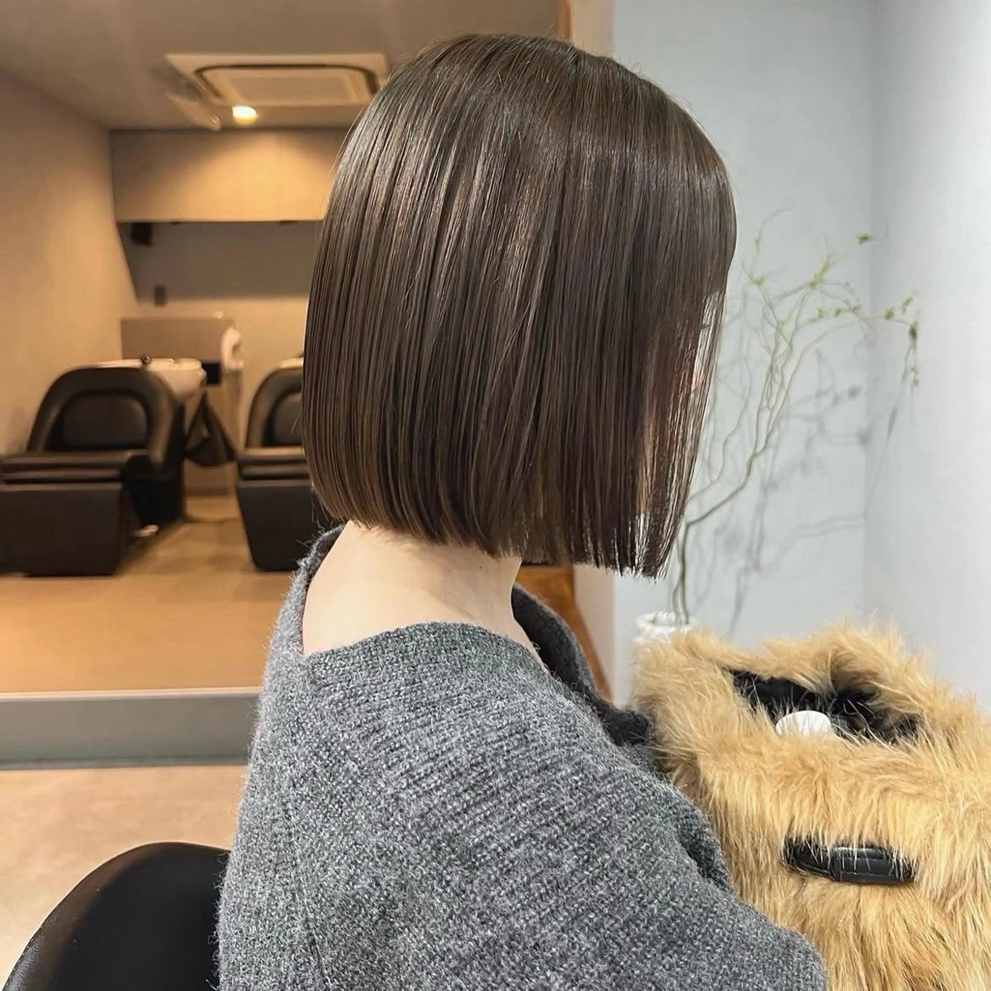 ミディアム カラー ヘアカラー トリートメント akane/ベージュ /オリーブ/ブラウンのヘアスタイル