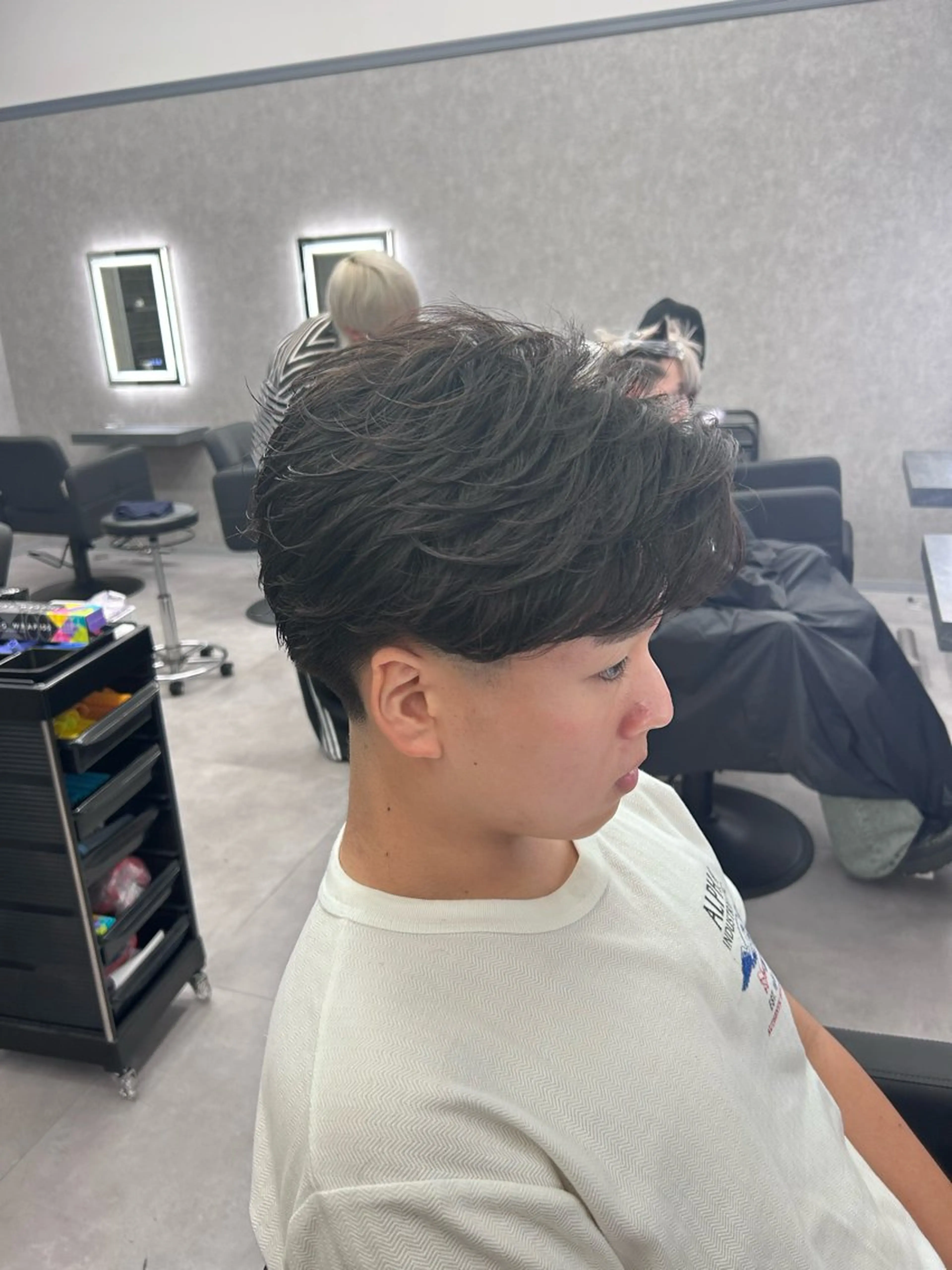 ショート カラー パーマ メンズ フェザーパーマ メンズパーマ カット パーマ メンズスペシャリスト 👑/YUTAのヘアスタイル