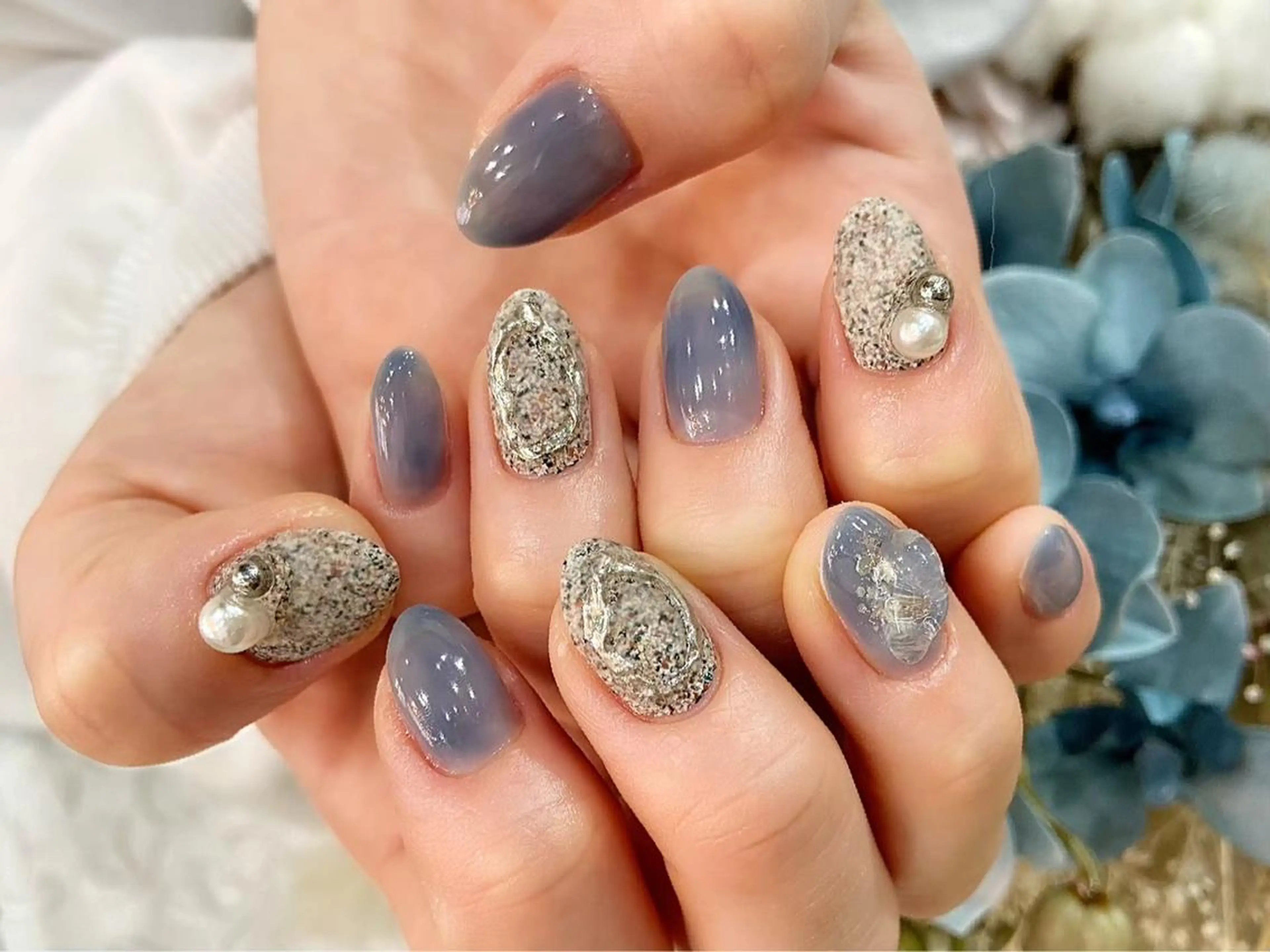 ネイル ニュアンスネイル ハンドネイル ハンドケア nailsalon mintのネイルデザイン