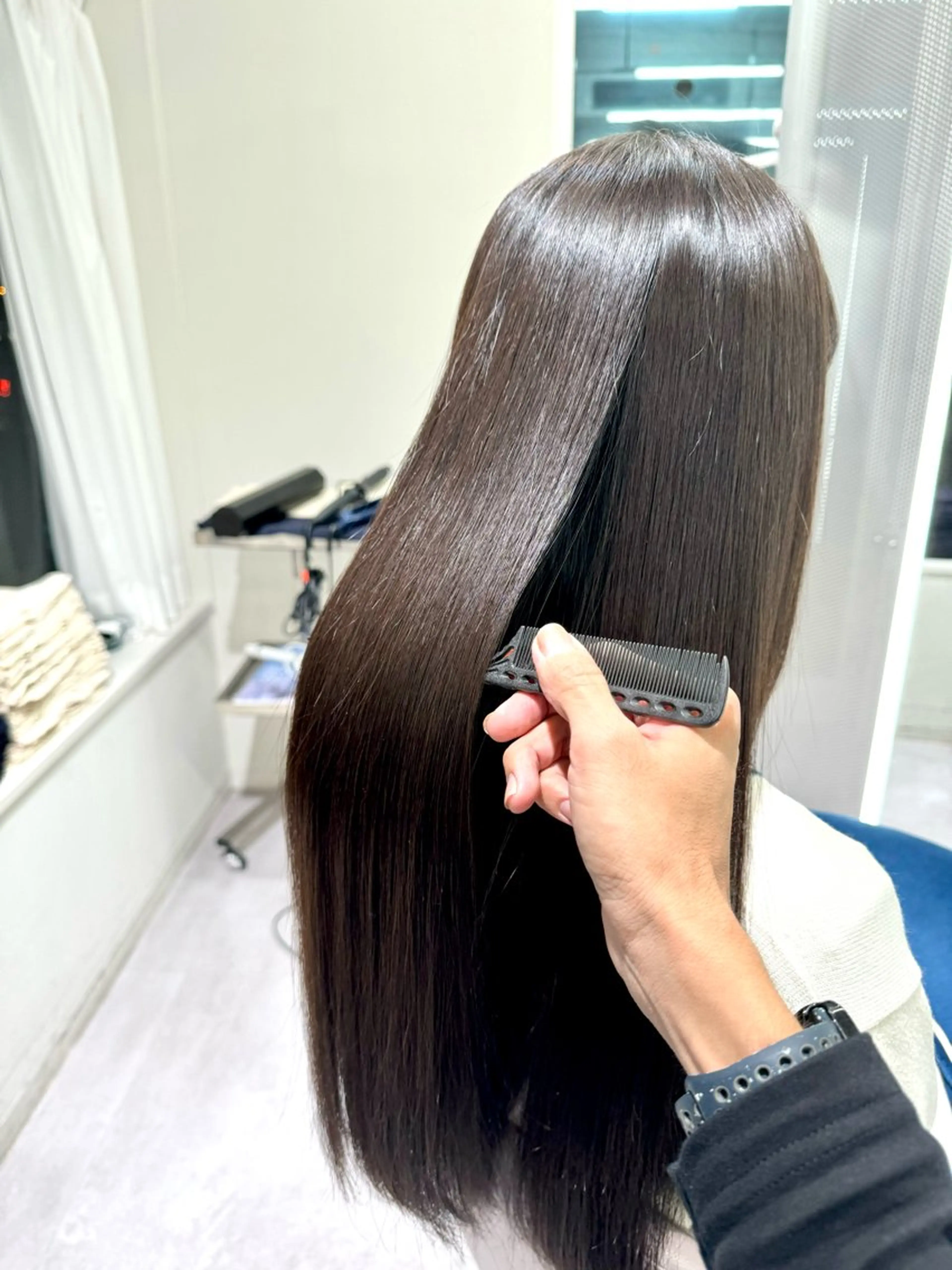 セミロング 縮毛矯正 森 隆秀/韓国ヘアのヘアスタイル