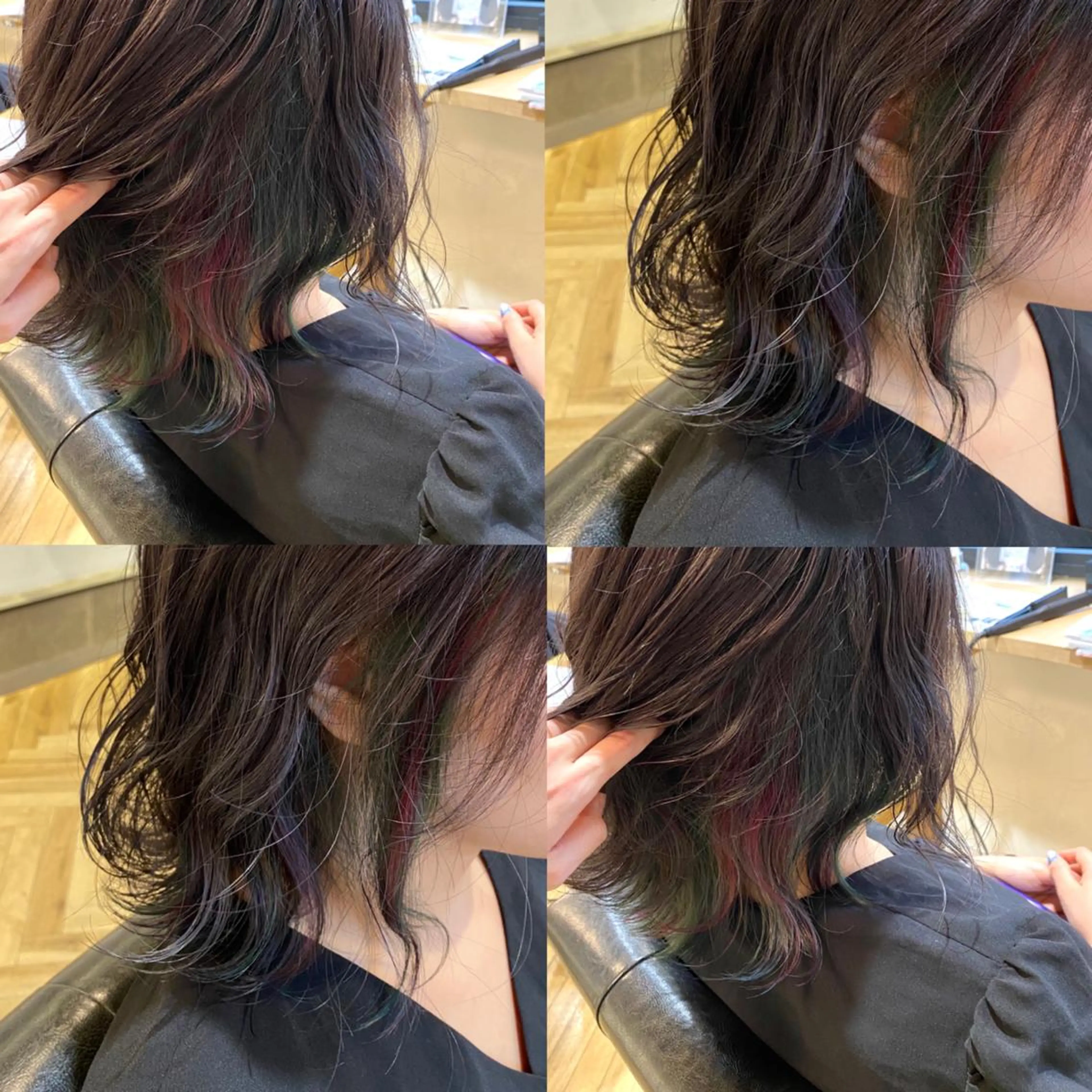 セミロング カラー 艶カラー/韓国顔周り 🎀mamiのヘアスタイル