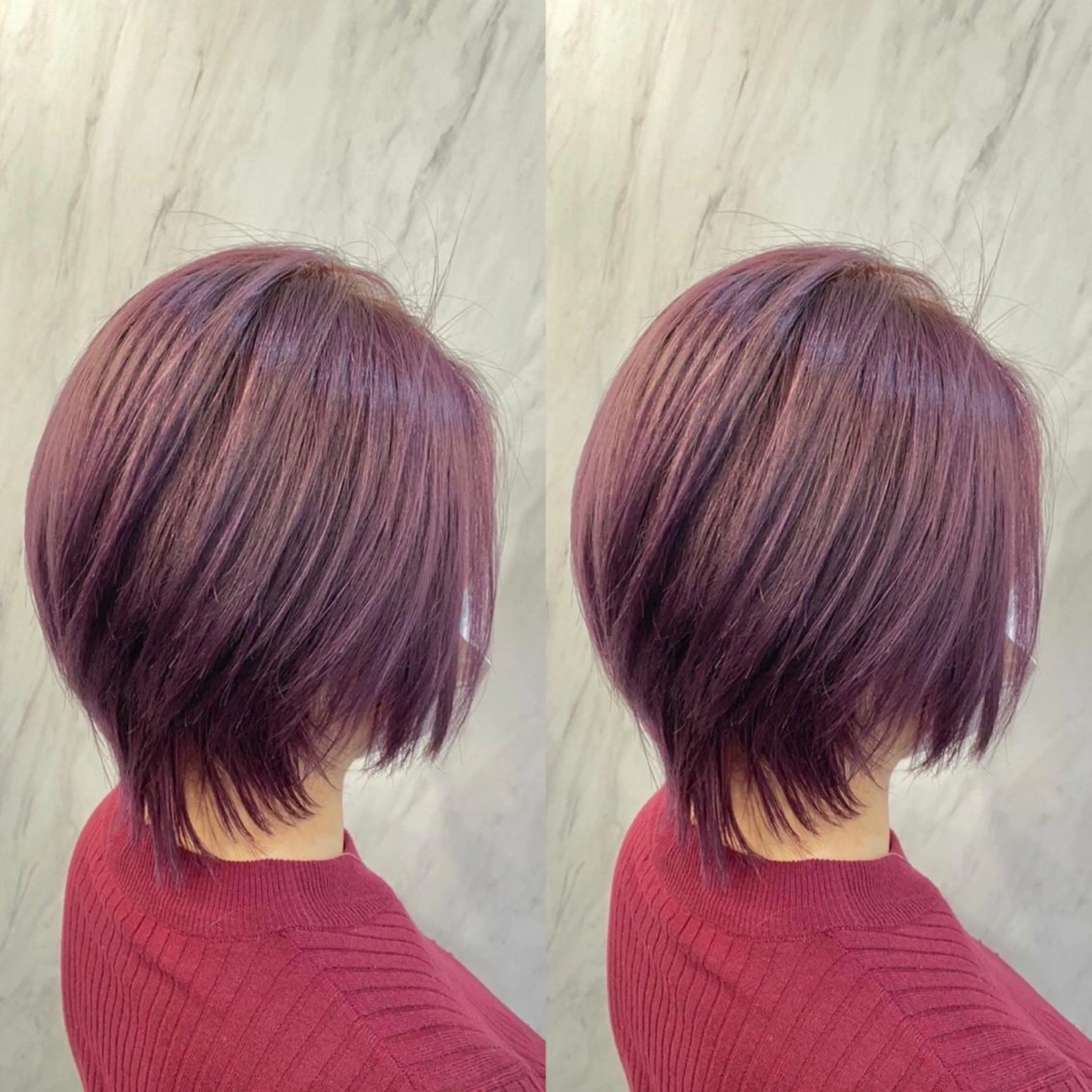 ショート パープルカラー 髪質改善 縮毛矯正 トリートメント カット ヘアカラー トリートメント Roygbiv(ロイジービィヴ)所属・roygbiv ✨髪質改善✨美髪✨のヘアスタイル