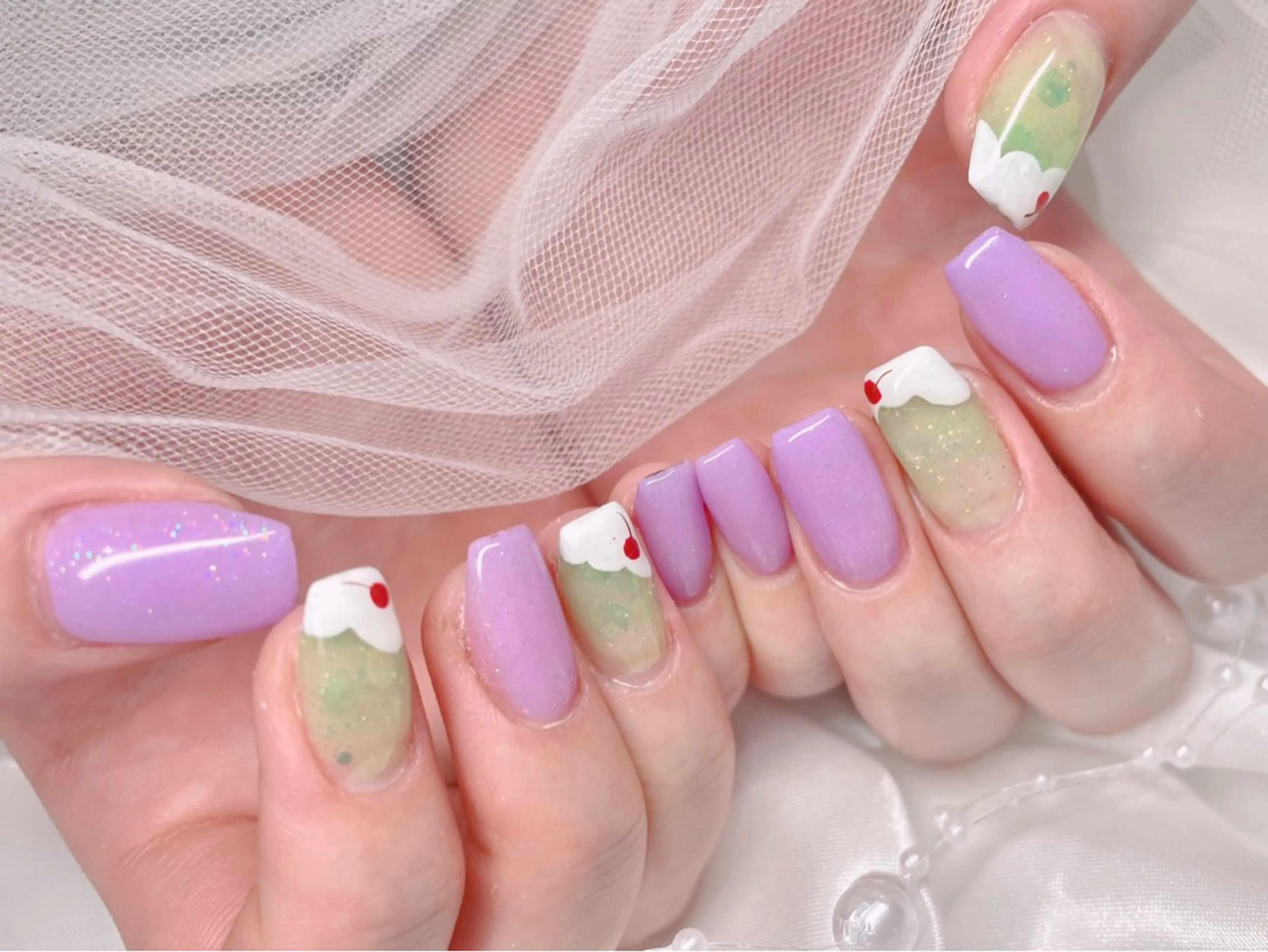 ネイル 夏ネイル ハンドネイル ゆりか ジョアアンジェ福島のネイルデザイン